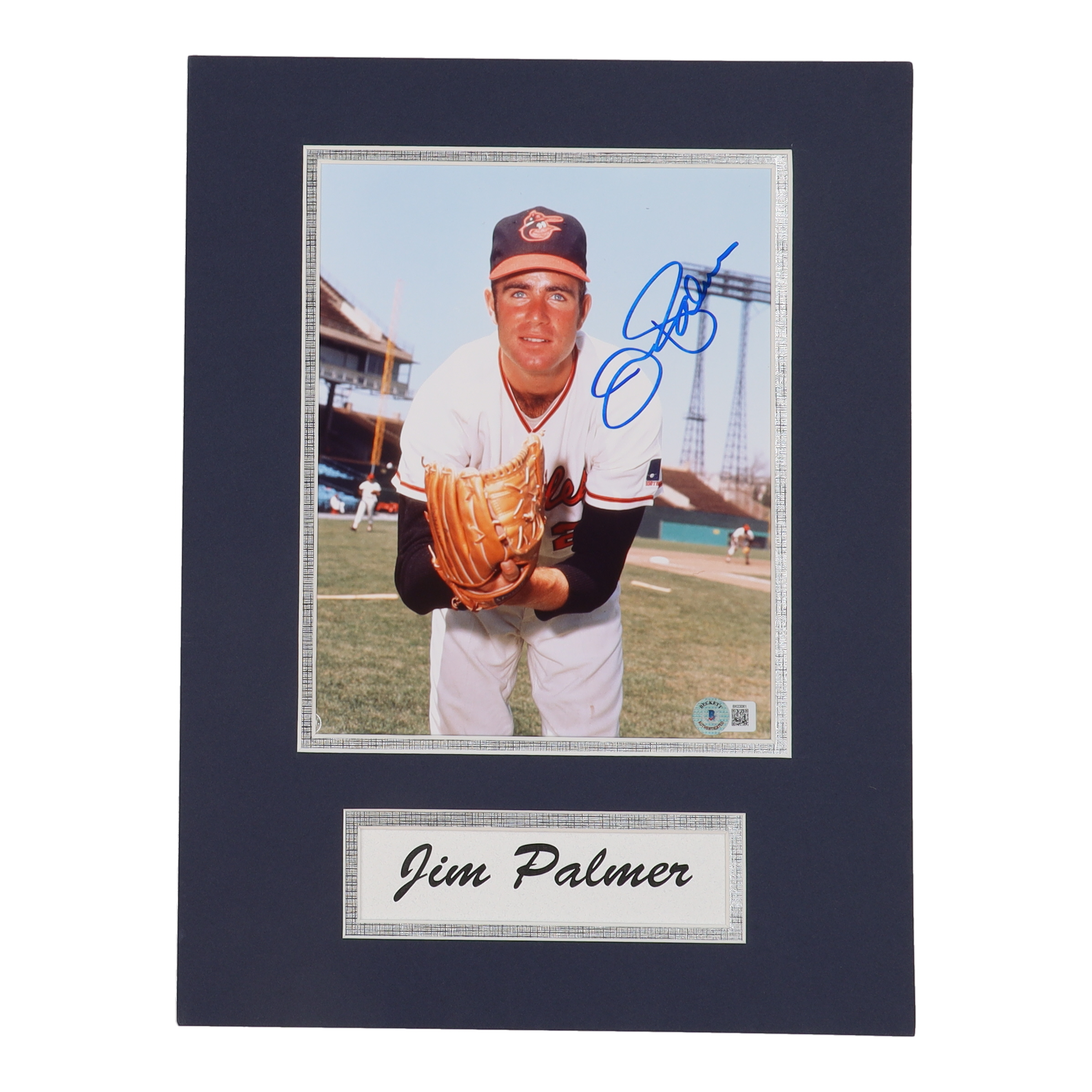 Jim Palmer Signed 12x16 Custom Matted Photo Display (Beckett) at PristineAuction.com Jim Palmer Signed 12x16 Custom Matted Photo Display (Beckett) at PristineAuction.com