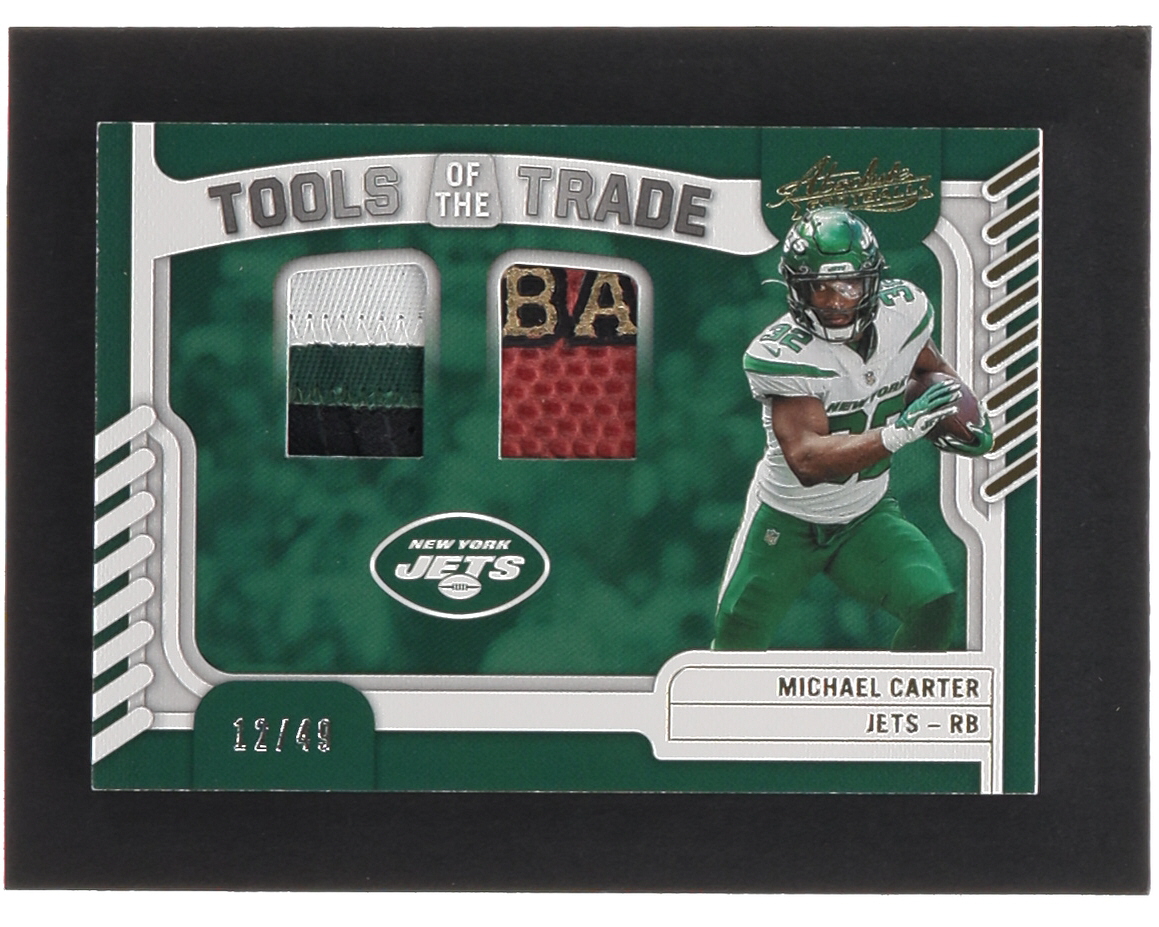 Michael Carter 2022 Absolute Tools of the Trade Dual Materials Prime #28 #12/49 at PristineAuction.com Michael Carter 2022 Absolute Tools of the Trade Dual Materials Prime #28 #12/49 at PristineAuction.com