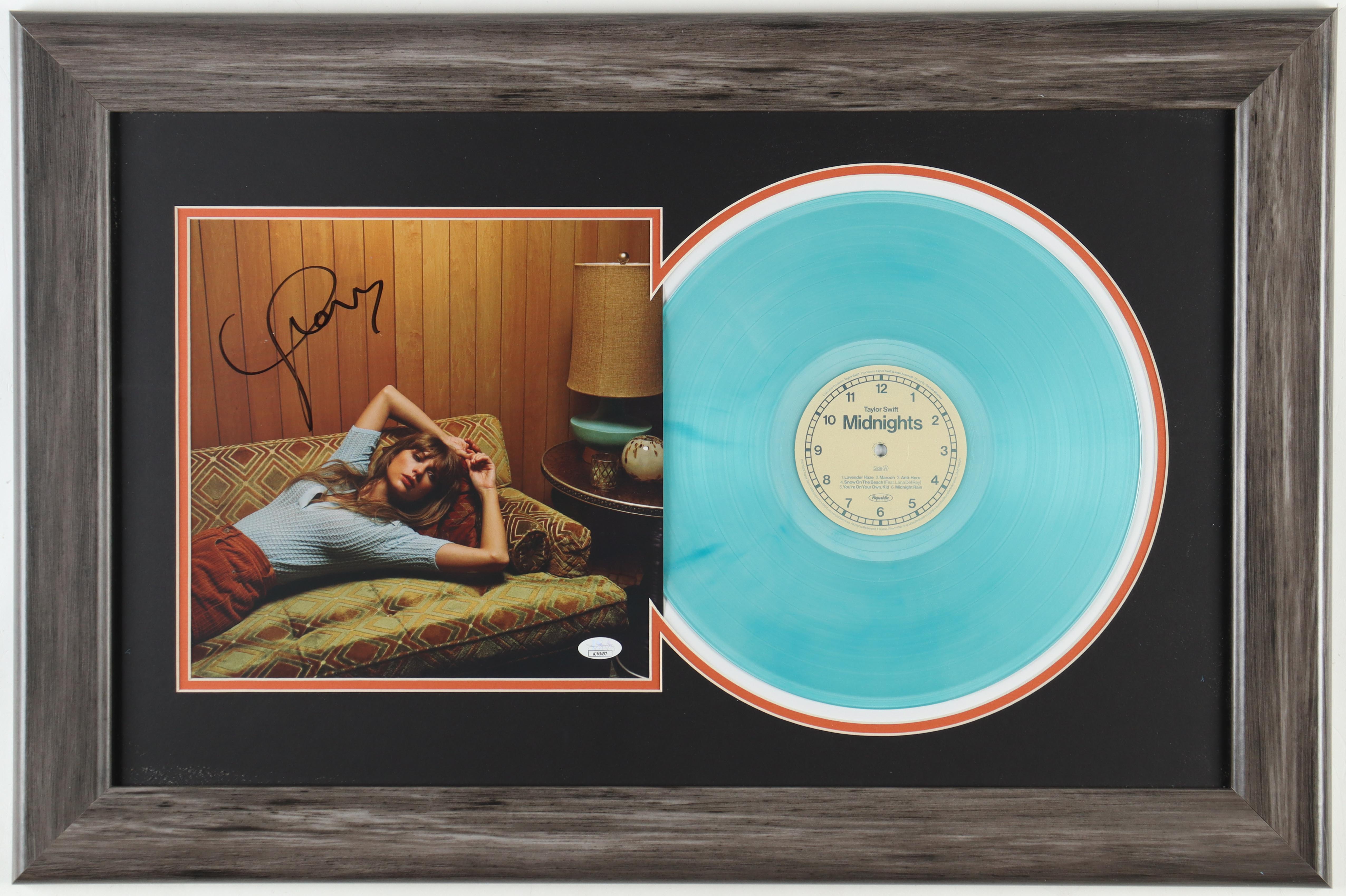 Taylor Swift Signed Custom Framed "Midnights" Vinyl Album Cover Display (JSA) at PristineAuction.com Taylor Swift Signed Custom Framed "Midnights" Vinyl Album Cover Display (JSA) at PristineAuction.com
