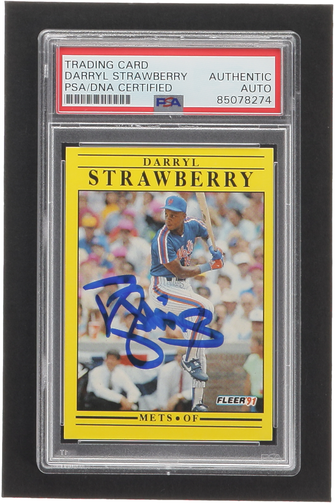 Darryl Strawberry Signed 1991 Fleer #161 (PSA) at PristineAuction.com Darryl Strawberry Signed 1991 Fleer #161 (PSA) at PristineAuction.com