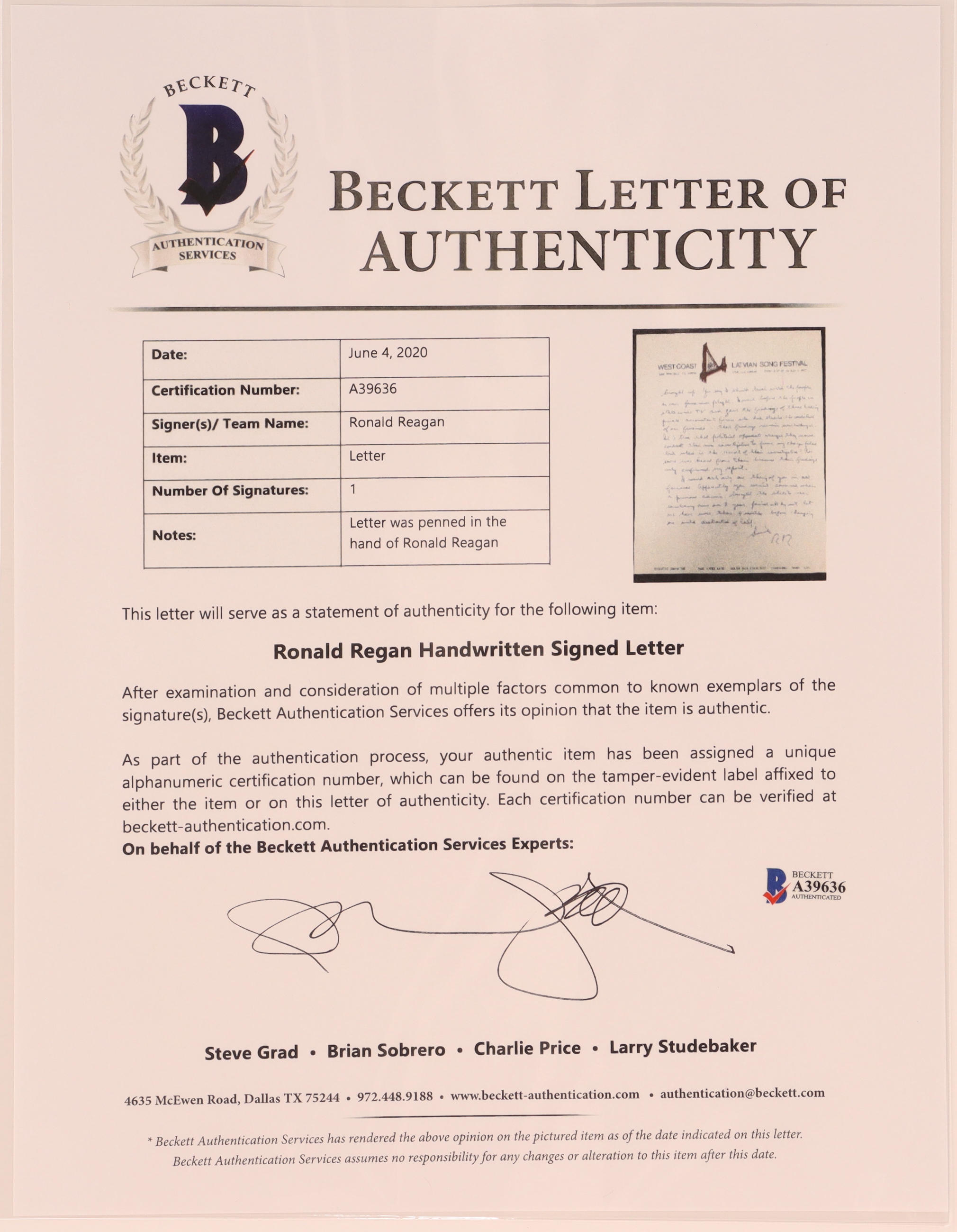 Ronald Reagan Hand-Written Custom Matted Cut Display (Beckett) at PristineAuction.com Ronald Reagan Hand-Written Custom Matted Cut Display (Beckett) at PristineAuction.com