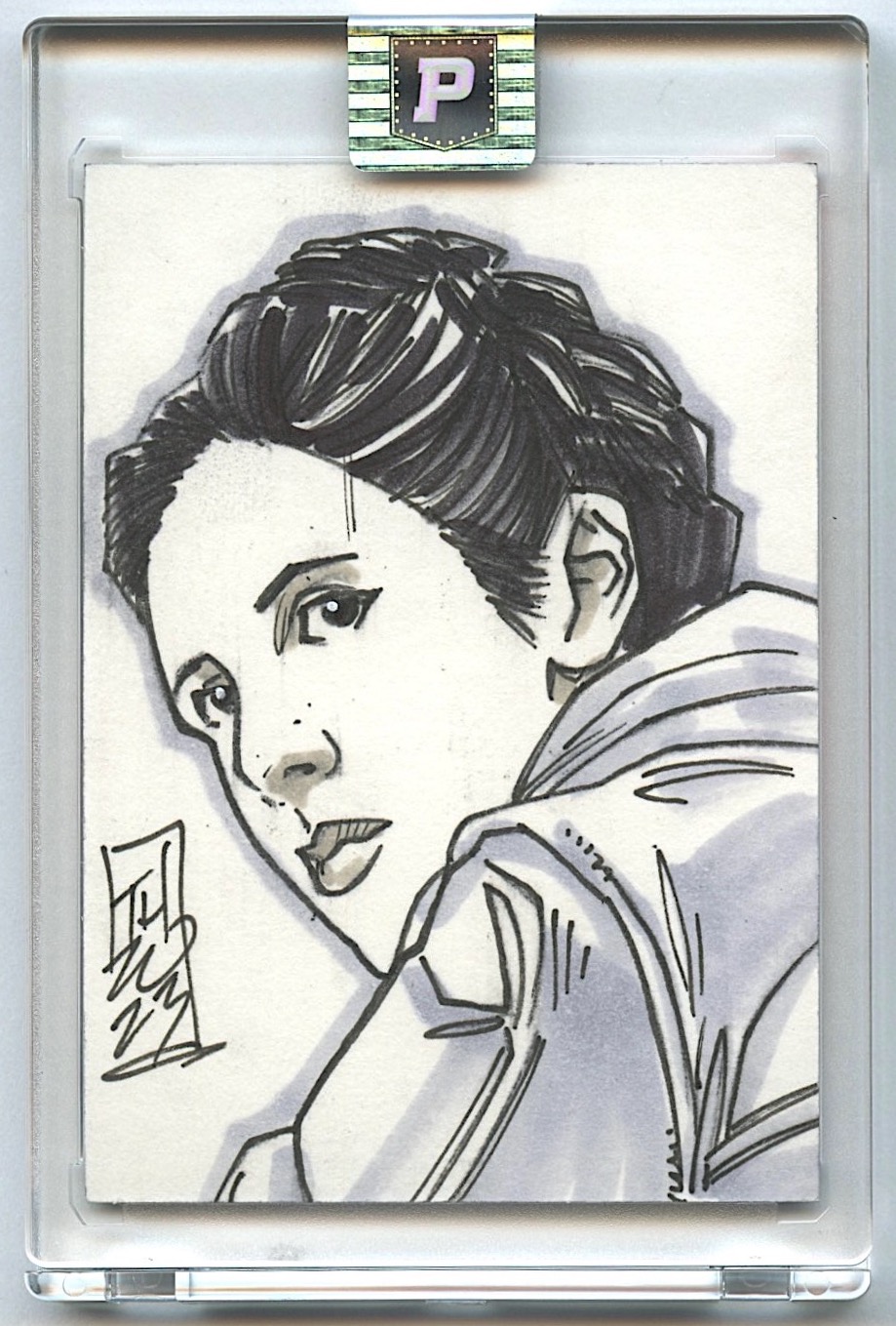 Princess Leia | Star Wars | Original Art Sketch Card by Tom Hodges (1/1 Original Art) at PristineAuction.com Princess Leia | Star Wars | Original Art Sketch Card by Tom Hodges (1/1 Original Art) at PristineAuction.com