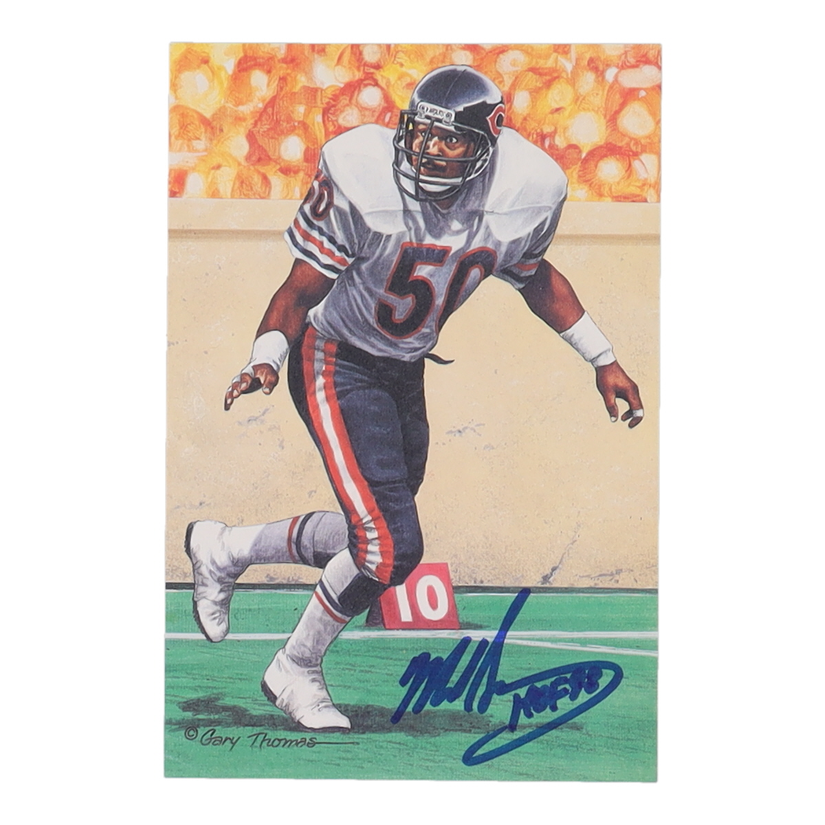 Mike Singletary Signed 1998 Goal Line HOF #193 Inscribed "HOF 98" (Beckett) at PristineAuction.com Mike Singletary Signed 1998 Goal Line HOF #193 Inscribed "HOF 98" (Beckett) at PristineAuction.com