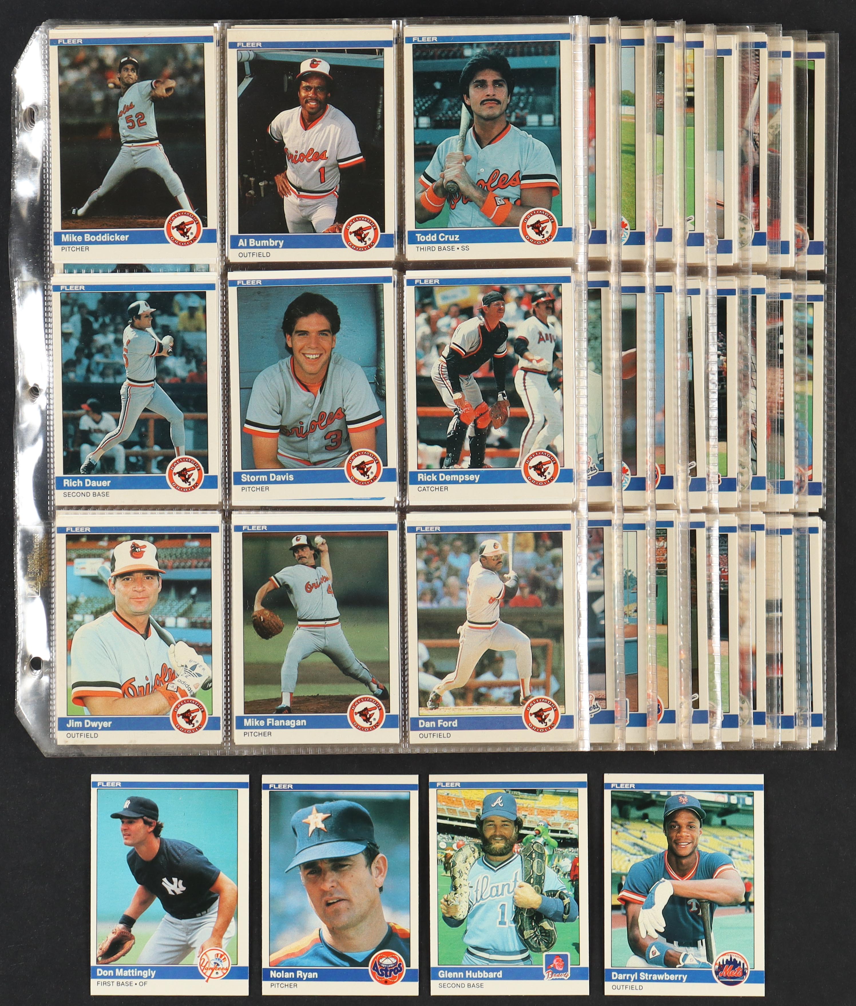 1984 Fleer Baseball Complete Set of (660) Cards with Don Mattingly #131 RC, Darryl Strawberry #599 RC, Glenn Hubbard #182, Nolan Ryan #239 at PristineAuction.com 1984 Fleer Baseball Complete Set of (660) Cards with Don Mattingly #131 RC, Darryl Strawberry #599 RC, Glenn Hubbard #182, Nolan Ryan #239 at PristineAuction.com