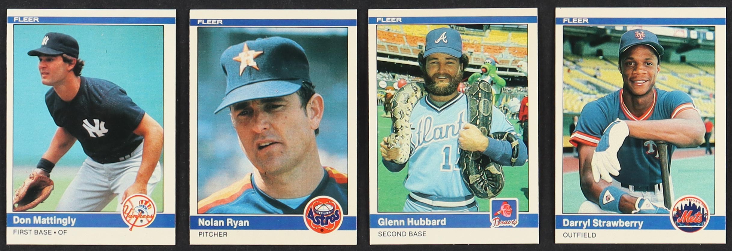 1984 Fleer Baseball Complete Set of (660) Cards with Don Mattingly #131 RC, Darryl Strawberry #599 RC, Glenn Hubbard #182, Nolan Ryan #239 at PristineAuction.com 1984 Fleer Baseball Complete Set of (660) Cards with Don Mattingly #131 RC, Darryl Strawberry #599 RC, Glenn Hubbard #182, Nolan Ryan #239 at PristineAuction.com