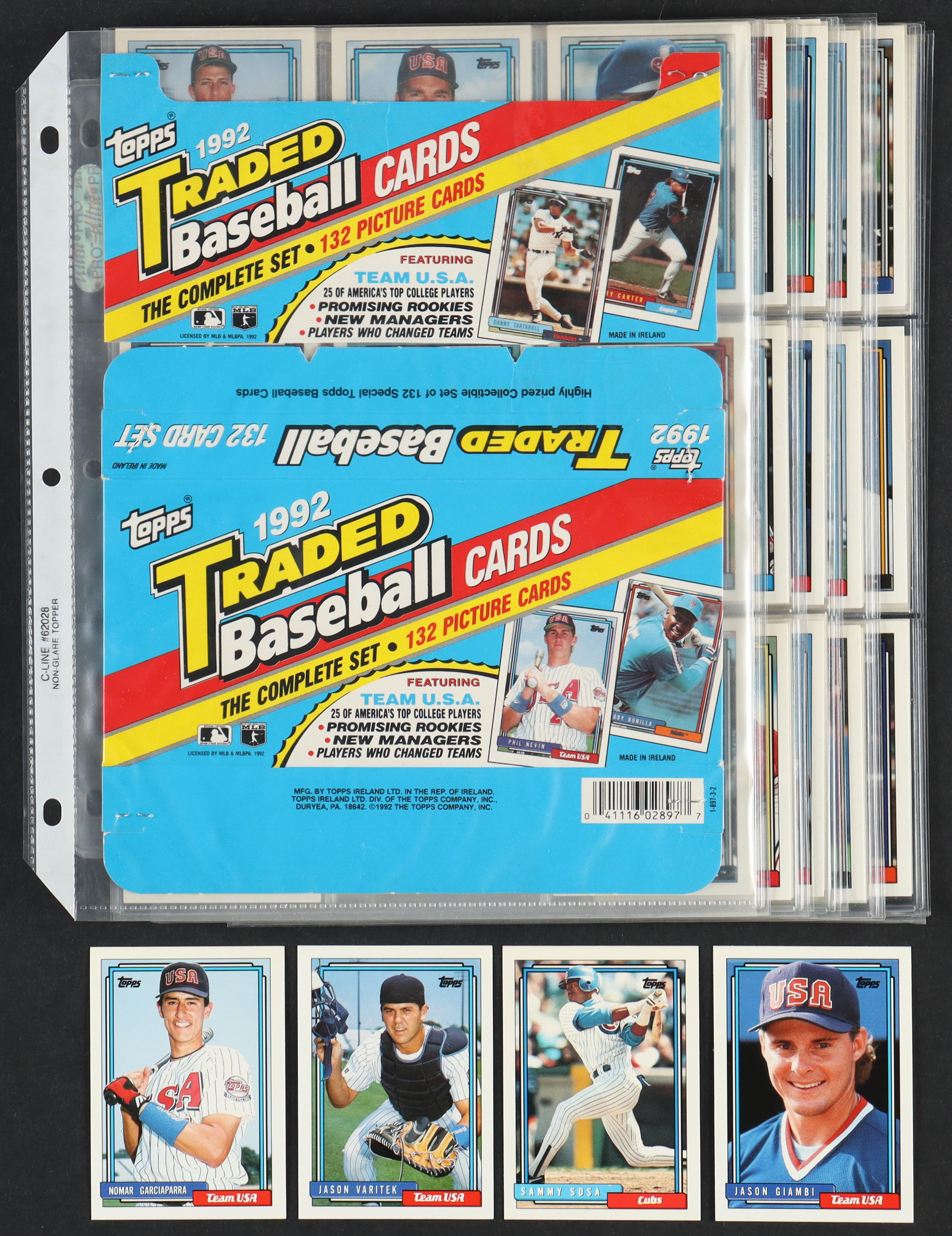 1992 Topps Traded Baseball Complete Set of (132) Cards with Nomar Garciaparra #39T USA RC, Jason Varitek #123T USA RC, Sammy Sosa #109T Cubs, Jason Giambi #40T USA at PristineAuction.com 1992 Topps Traded Baseball Complete Set of (132) Cards with Nomar Garciaparra #39T USA RC, Jason Varitek #123T USA RC, Sammy Sosa #109T Cubs, Jason Giambi #40T USA at PristineAuction.com