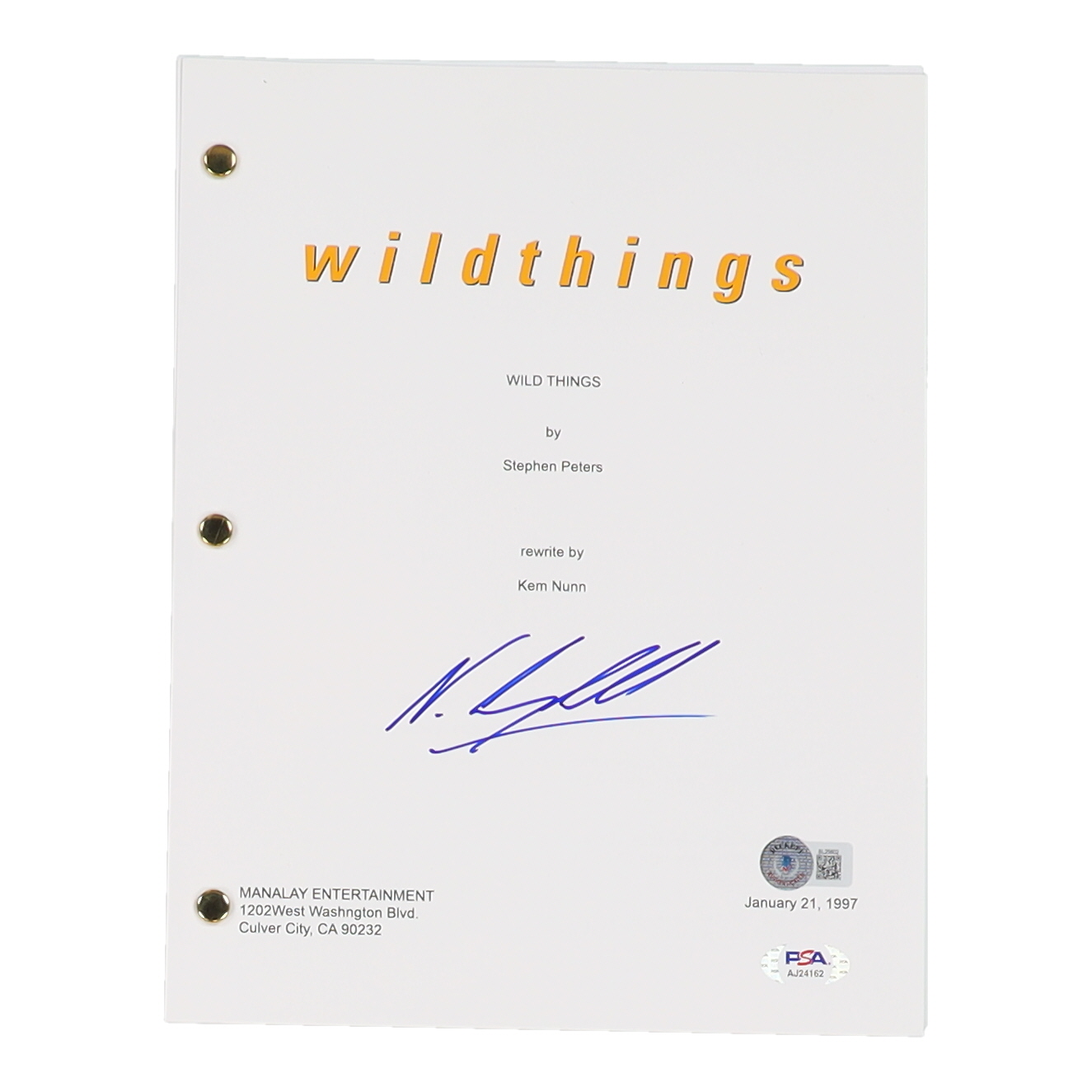 Neve Campbell Signed "Wild Things" Script (Beckett) at PristineAuction.com Neve Campbell Signed "Wild Things" Script (Beckett) at PristineAuction.com