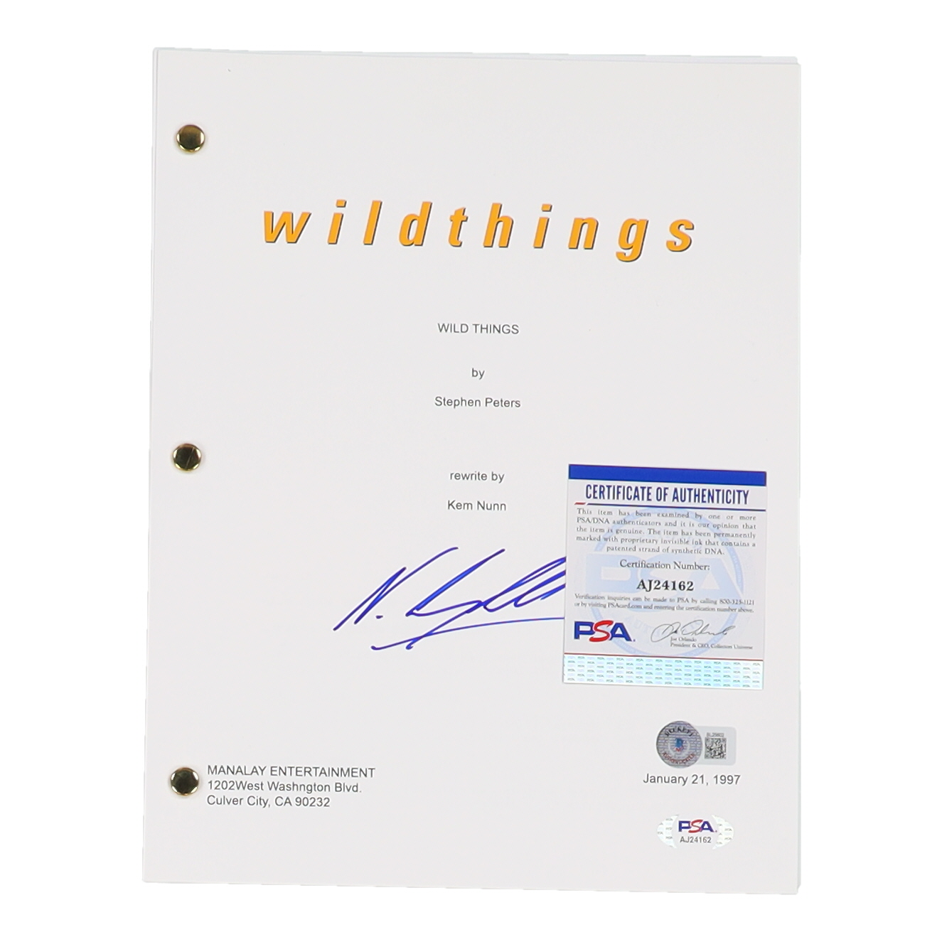 Neve Campbell Signed "Wild Things" Script (Beckett) at PristineAuction.com Neve Campbell Signed "Wild Things" Script (Beckett) at PristineAuction.com
