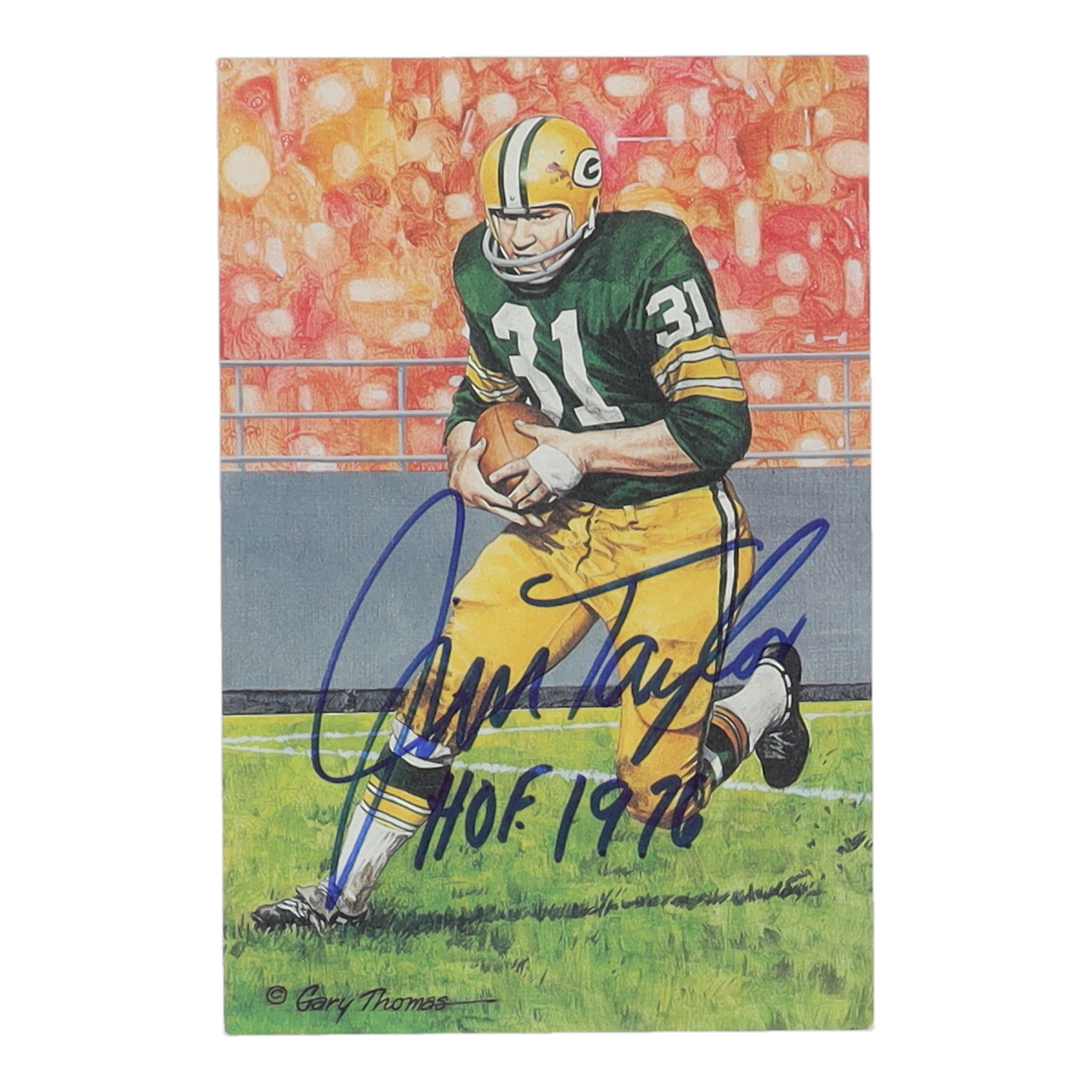 Jim Taylor Signed 1989-97 Goal Line HOF #145 Inscribed "HOF 1976" (Beckett) at PristineAuction.com Jim Taylor Signed 1989-97 Goal Line HOF #145 Inscribed "HOF 1976" (Beckett) at PristineAuction.com