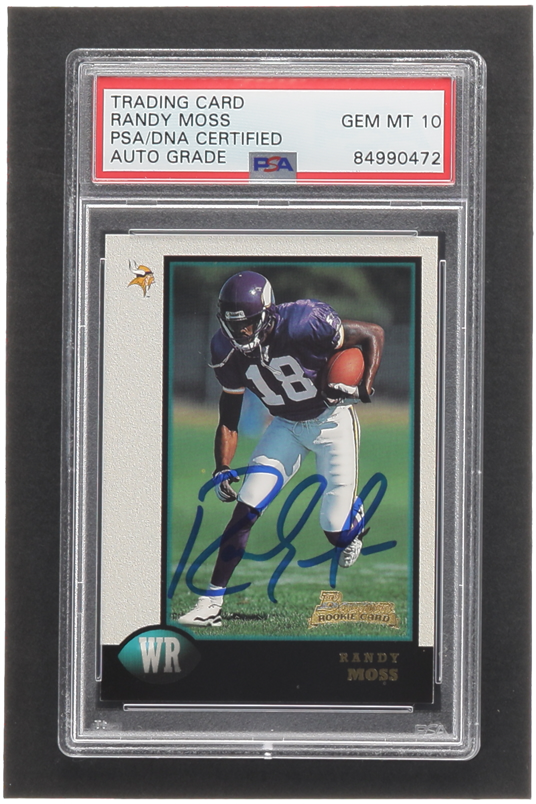 Randy Moss Signed 1998 Bowman #182 RC (PSA | Autograph Graded PSA 10) at PristineAuction.com Randy Moss Signed 1998 Bowman #182 RC (PSA | Autograph Graded PSA 10) at PristineAuction.com