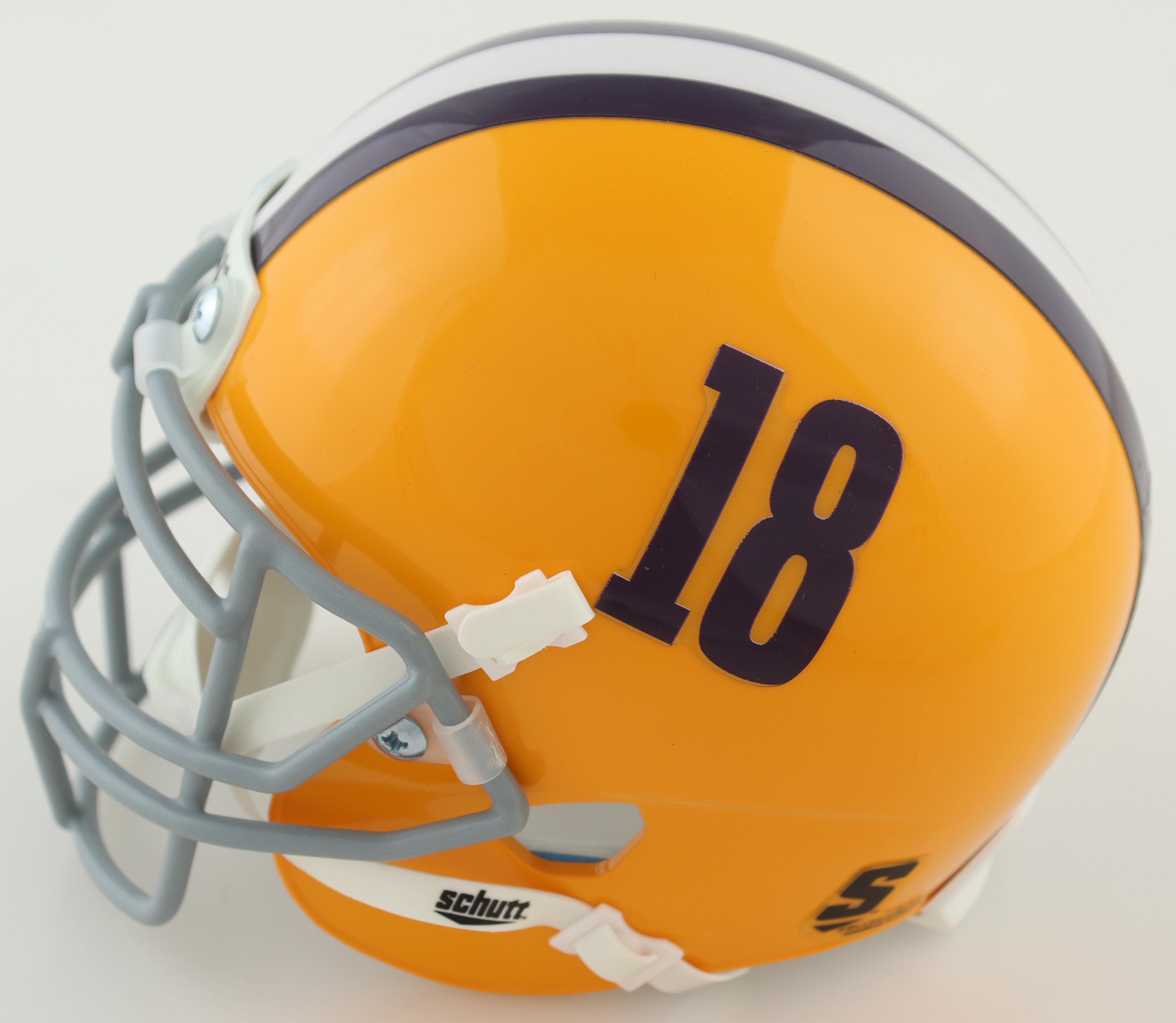 Kayshon Boutte Signed LSU Tigers Mini Helmet Inscribed "Geaux Tigers" & "308 Yds SEC Record" (Beckett) at PristineAuction.com Kayshon Boutte Signed LSU Tigers Mini Helmet Inscribed "Geaux Tigers" & "308 Yds SEC Record" (Beckett) at PristineAuction.com