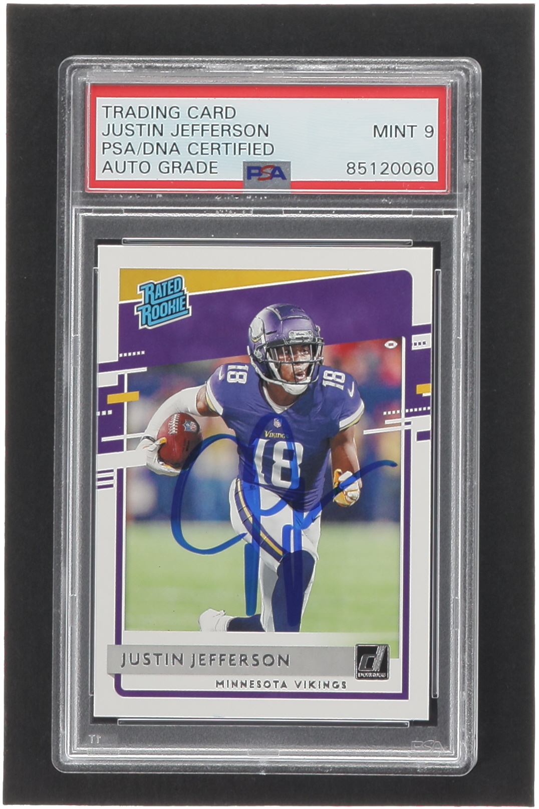 Justin Jefferson Signed 2020 Donruss #313 RR RC (PSA | Autograph Graded PSA 9) at PristineAuction.com Justin Jefferson Signed 2020 Donruss #313 RR RC (PSA | Autograph Graded PSA 9) at PristineAuction.com