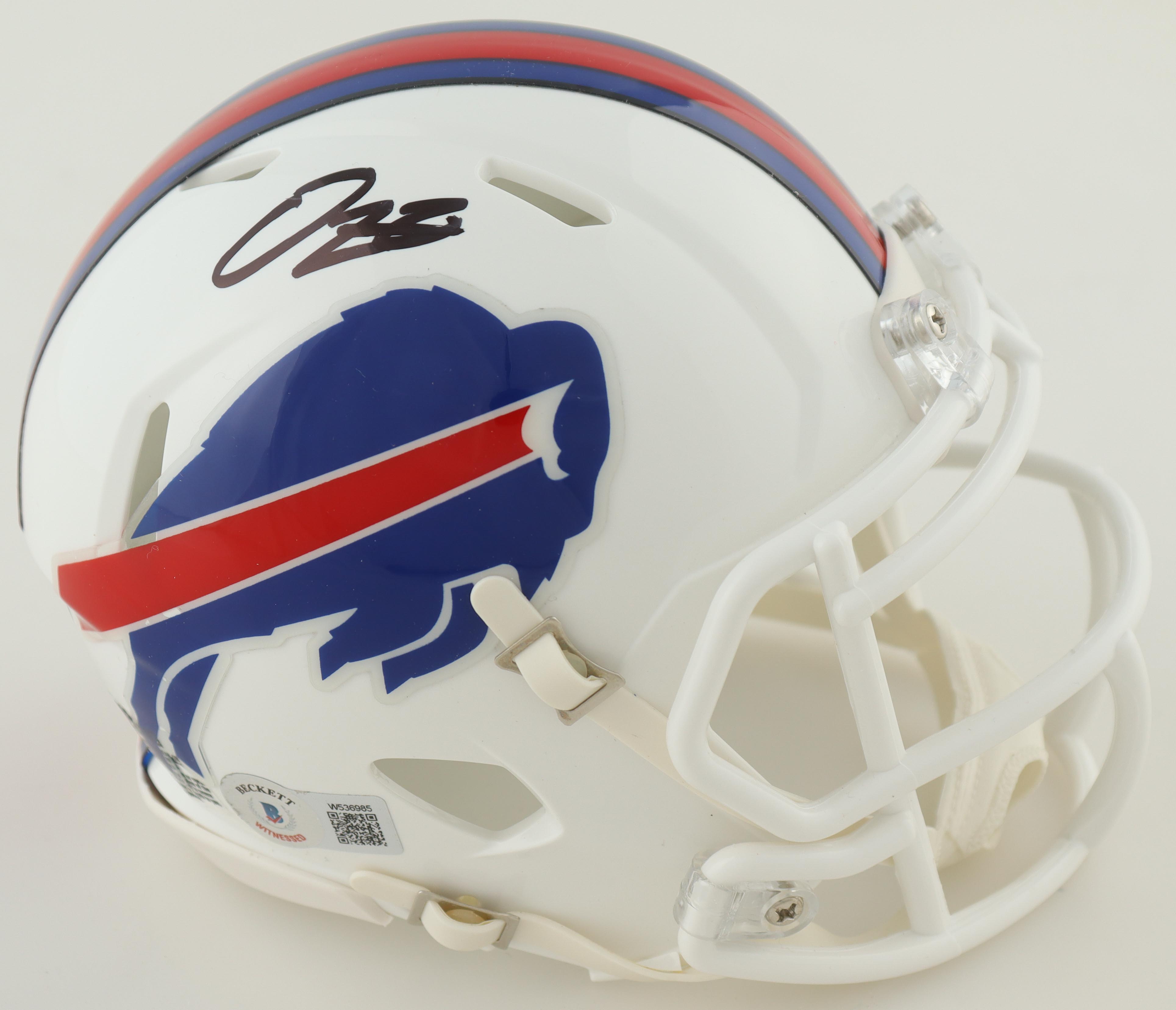 Damien Harris Signed Bills Speed Mini Helmet (Beckett) at PristineAuction.com Damien Harris Signed Bills Speed Mini Helmet (Beckett) at PristineAuction.com