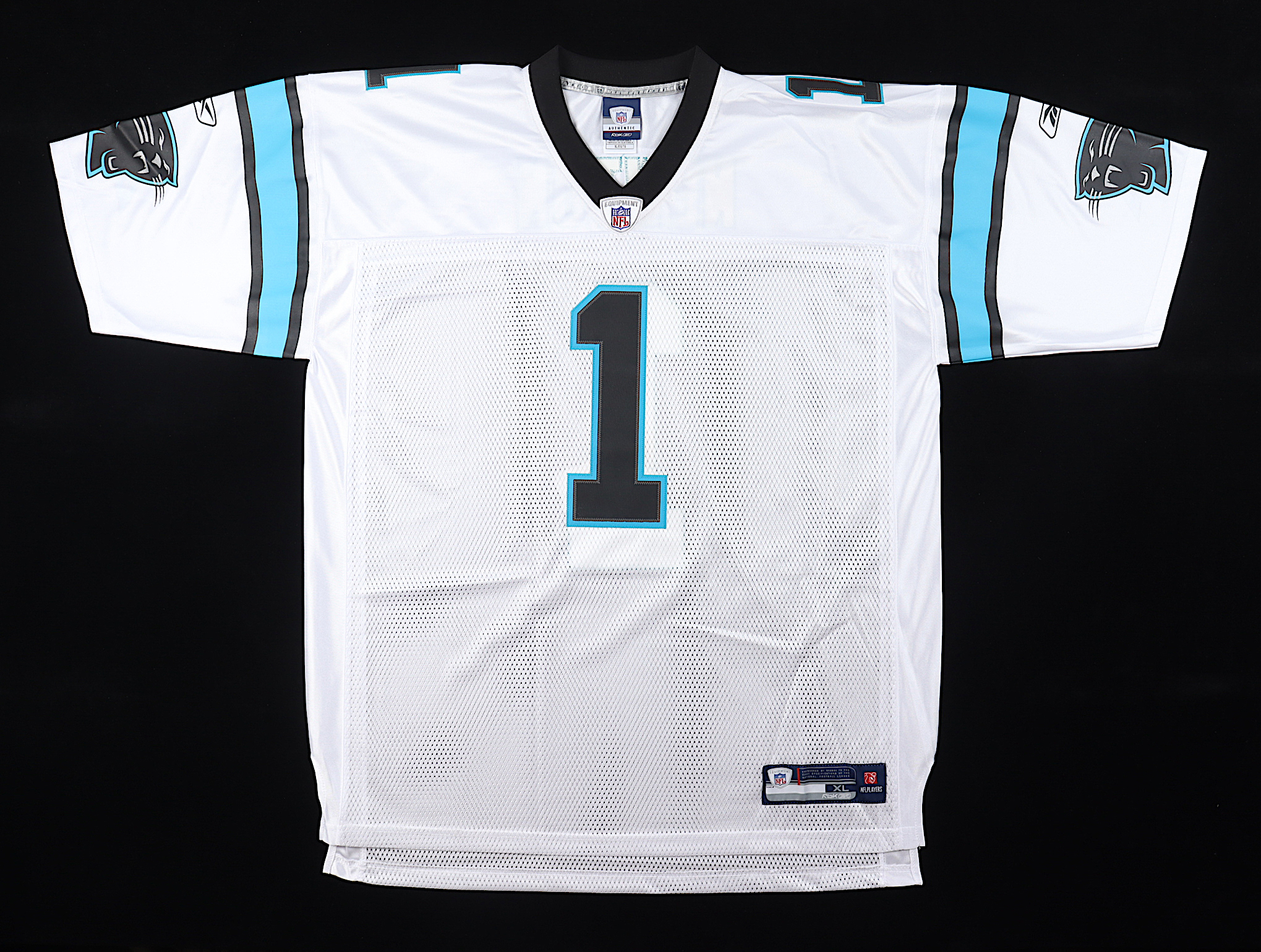 Cam Newton Signed Panthers Jersey Inscribed "R.O.Y. '11" (Beckett & Newton) at PristineAuction.com Cam Newton Signed Panthers Jersey Inscribed "R.O.Y. '11" (Beckett & Newton) at PristineAuction.com