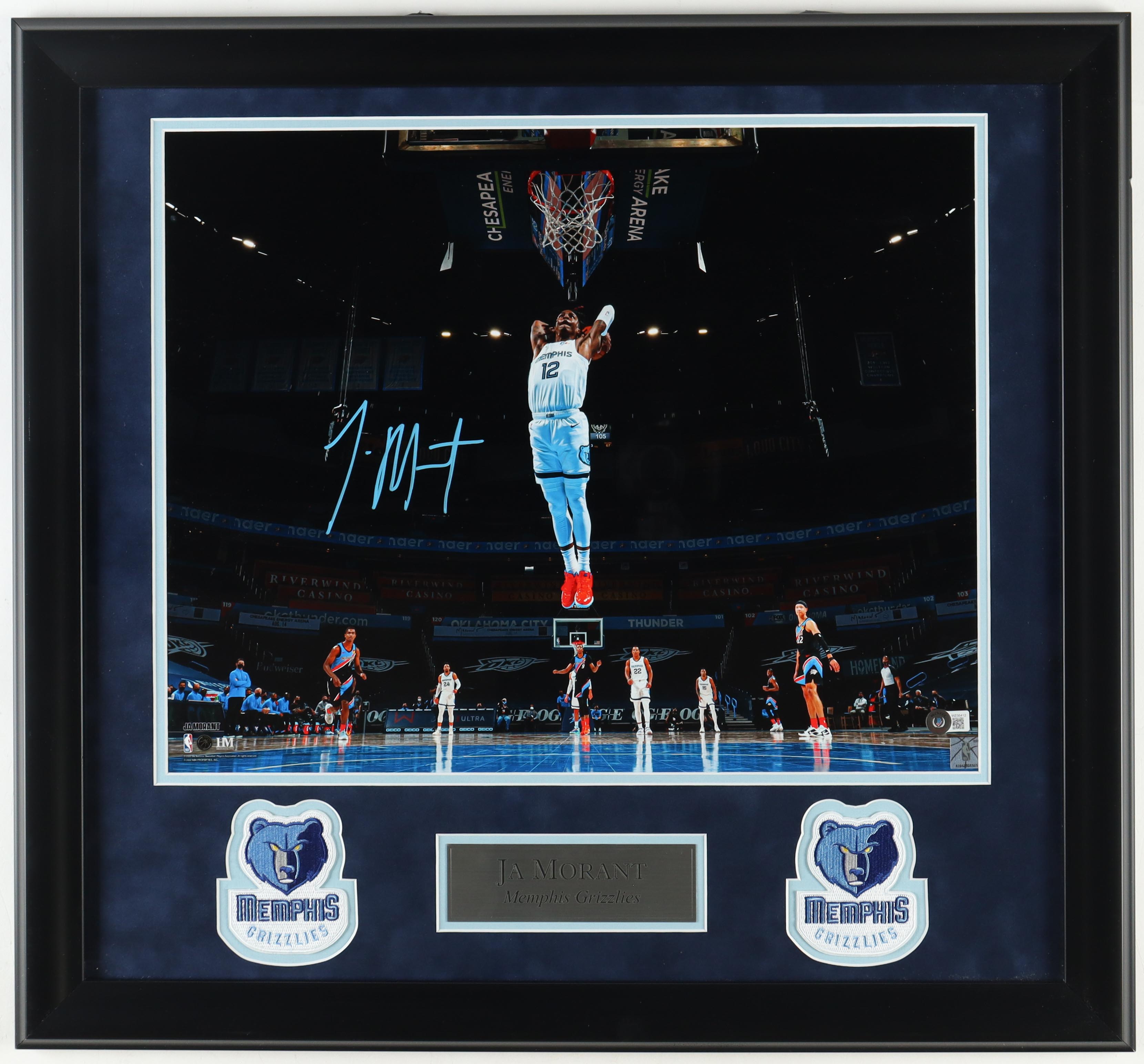 Ja Morant Signed Grizzlies Custom Framed Photo Display (Beckett) at PristineAuction.com Ja Morant Signed Grizzlies Custom Framed Photo Display (Beckett) at PristineAuction.com