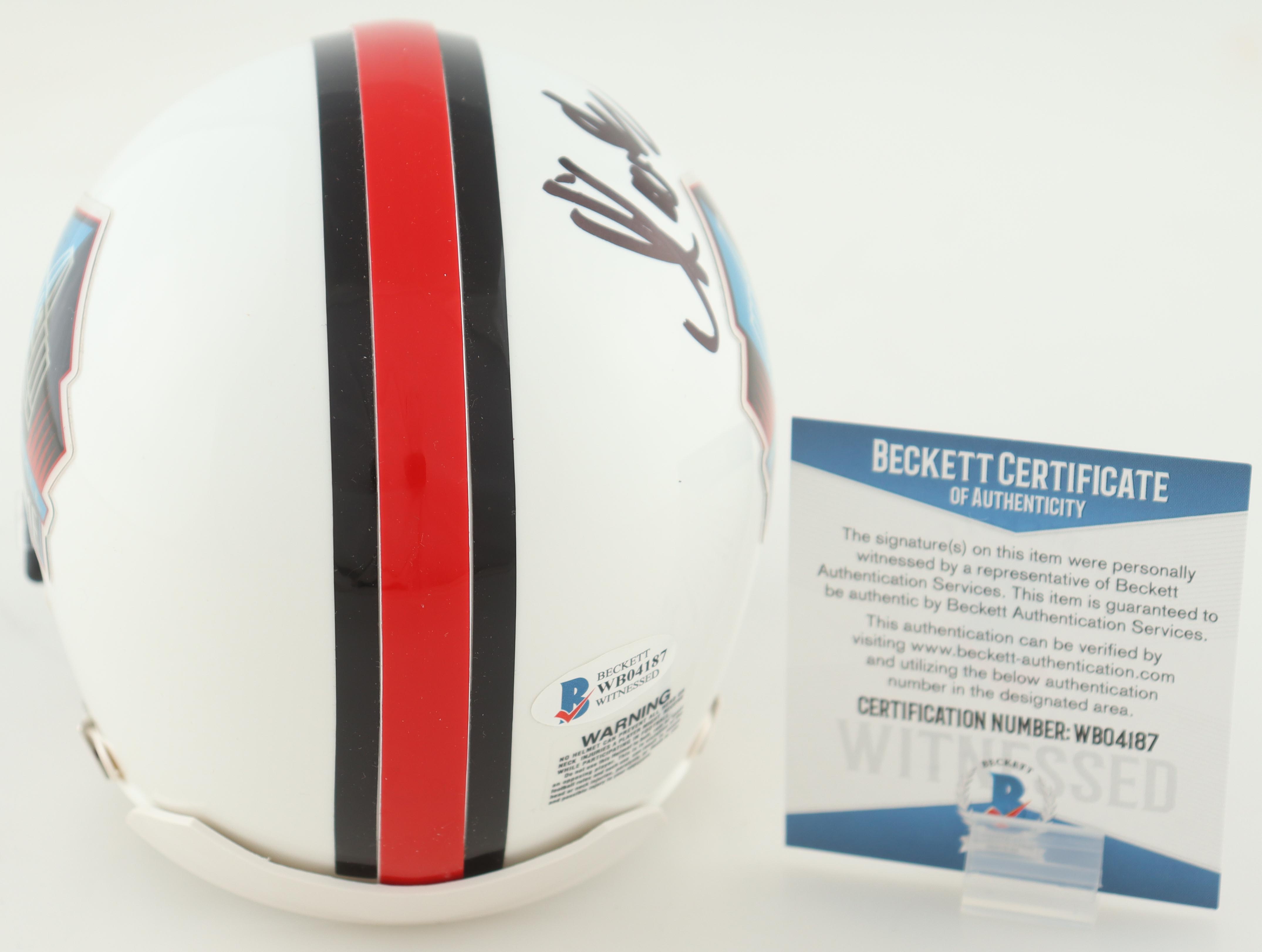 Marcus Allen Signed Hall Of Fame Logo Mini Helmet (Beckett) at PristineAuction.com Marcus Allen Signed Hall Of Fame Logo Mini Helmet (Beckett) at PristineAuction.com