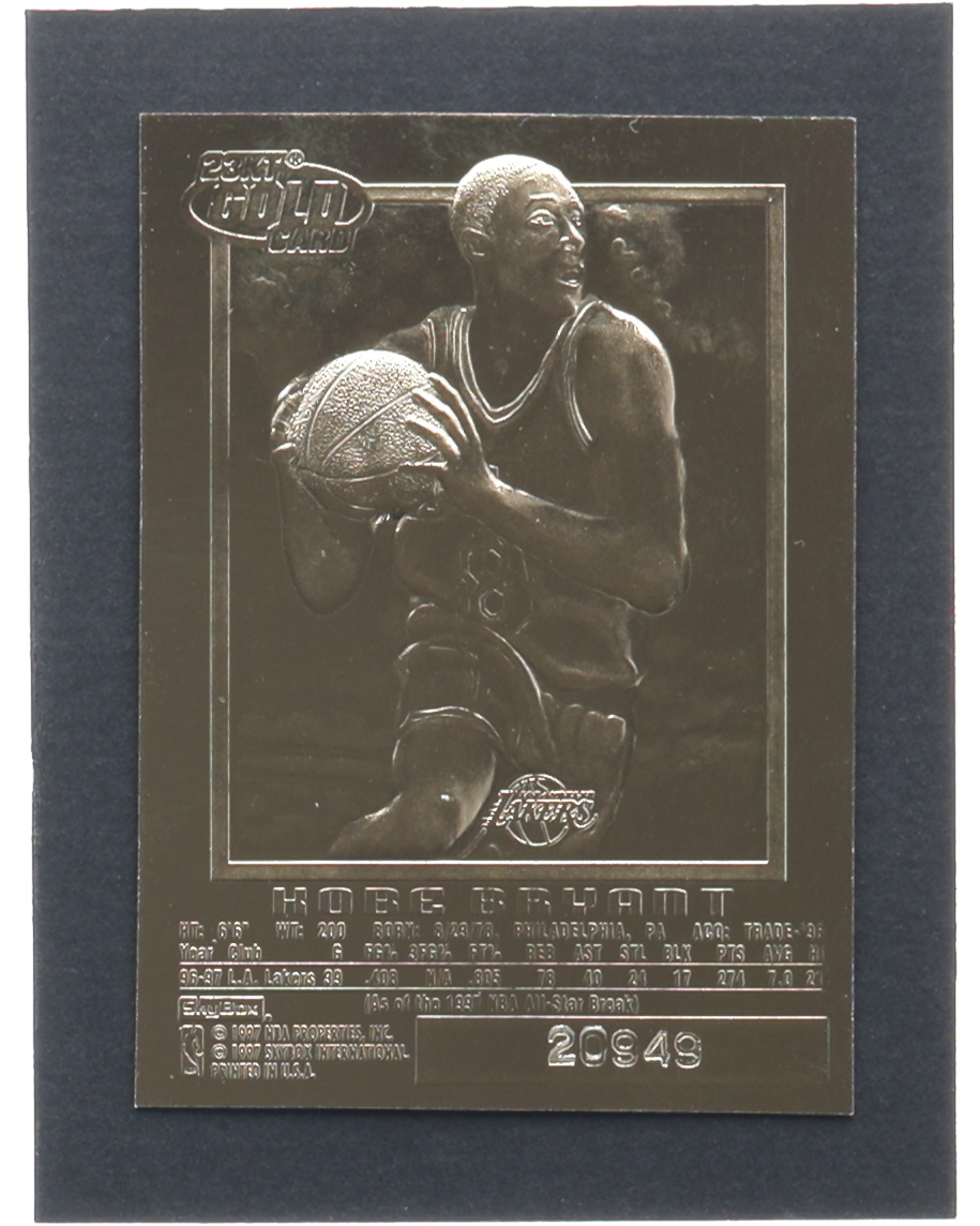 Kobe Bryant 1996-97 Skybox EX-2000 Purple Signature 23Kt Gold RC at PristineAuction.com Kobe Bryant 1996-97 Skybox EX-2000 Purple Signature 23Kt Gold RC at PristineAuction.com