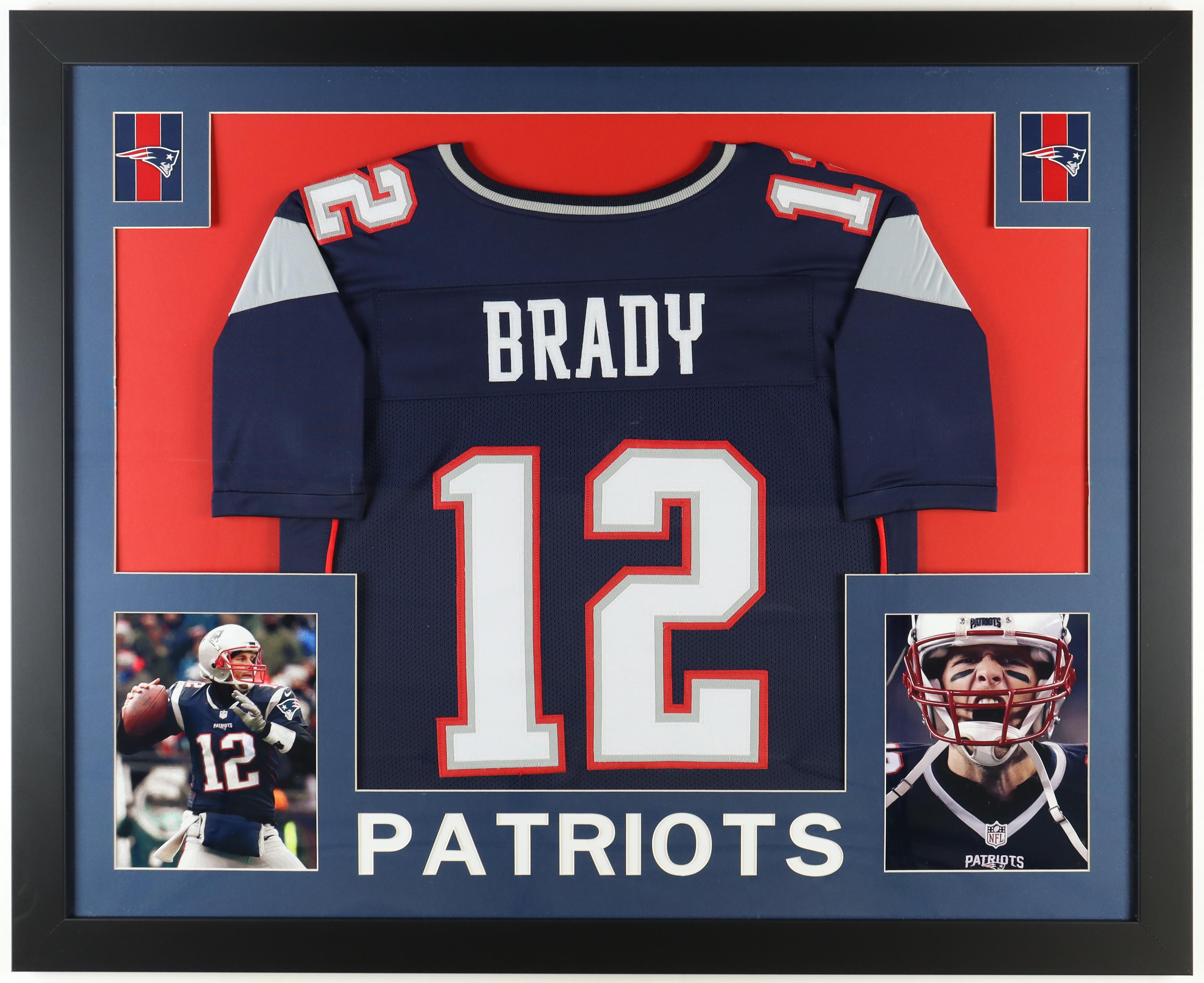 Tom Brady Custom Framed Jersey Display at PristineAuction.com Tom Brady Custom Framed Jersey Display at PristineAuction.com
