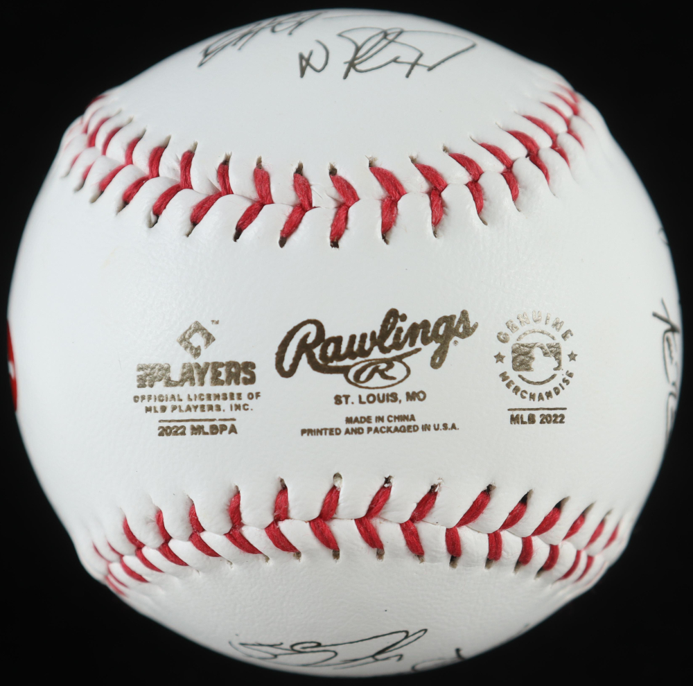 2022 Phillies World Series Logo Baseballs Set of (3) In Display Case