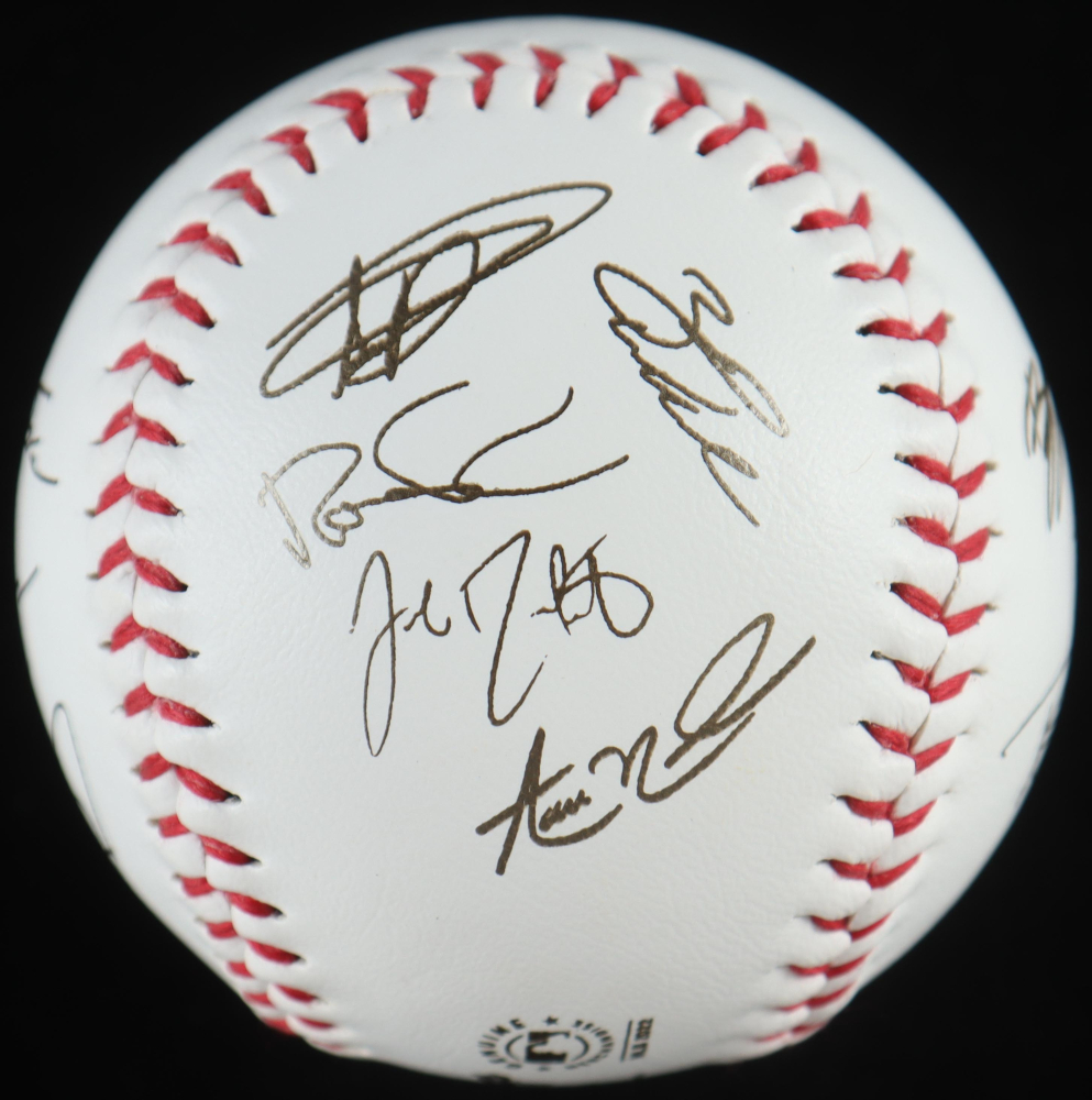 2022 Phillies World Series Logo Baseballs Set of (3) In Display Case