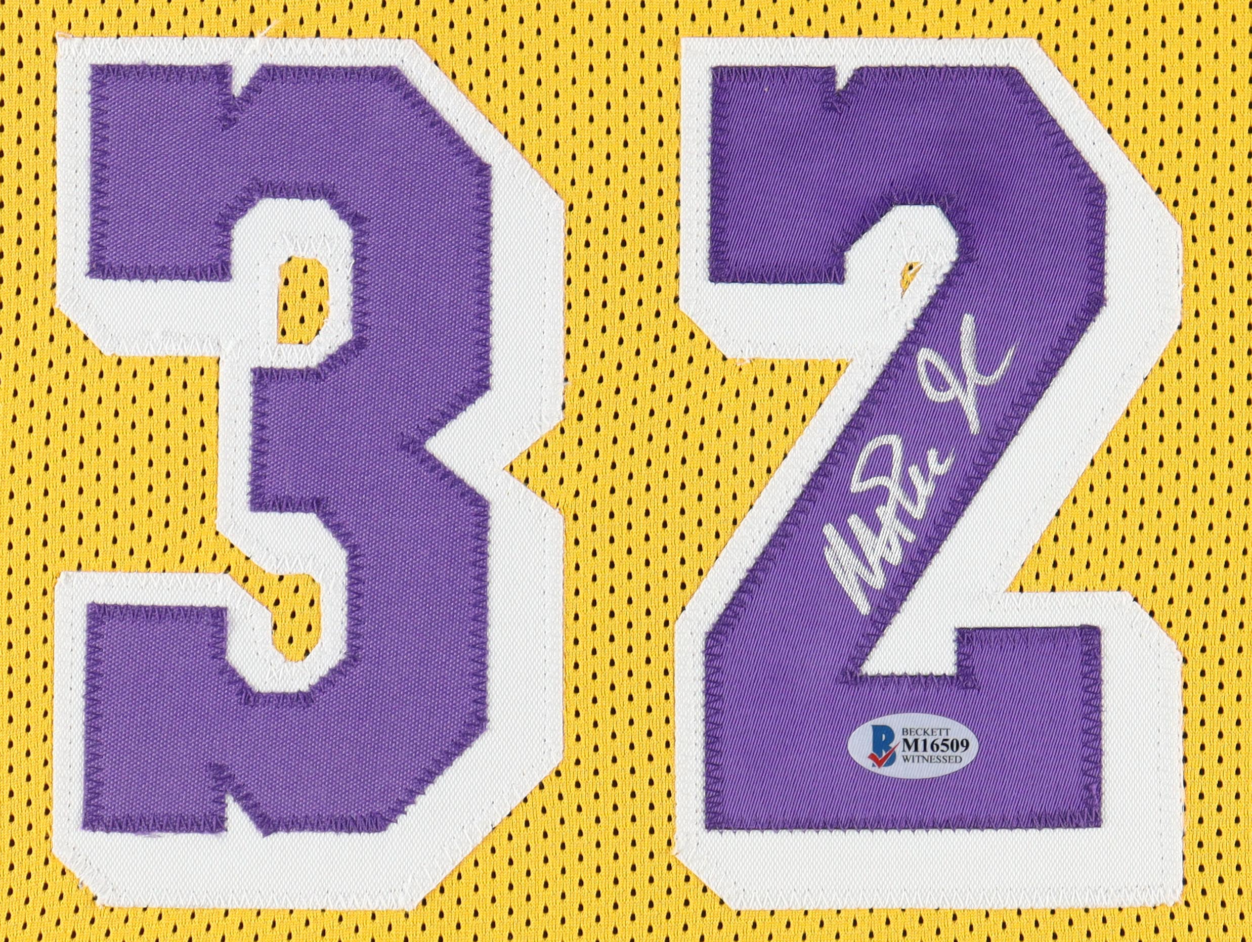 Magic Johnson Signed Custom Framed Jersey Display (Beckett) at PristineAuction.com Magic Johnson Signed Custom Framed Jersey Display (Beckett) at PristineAuction.com