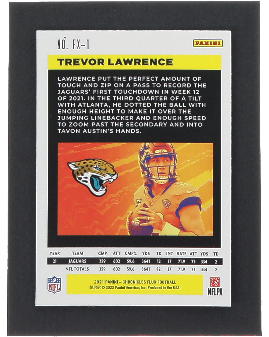 Trevor Lawrence 2021 Panini Chronicles Flux Rookies #1 RC at PristineAuction.com Trevor Lawrence 2021 Panini Chronicles Flux Rookies #1 RC at PristineAuction.com
