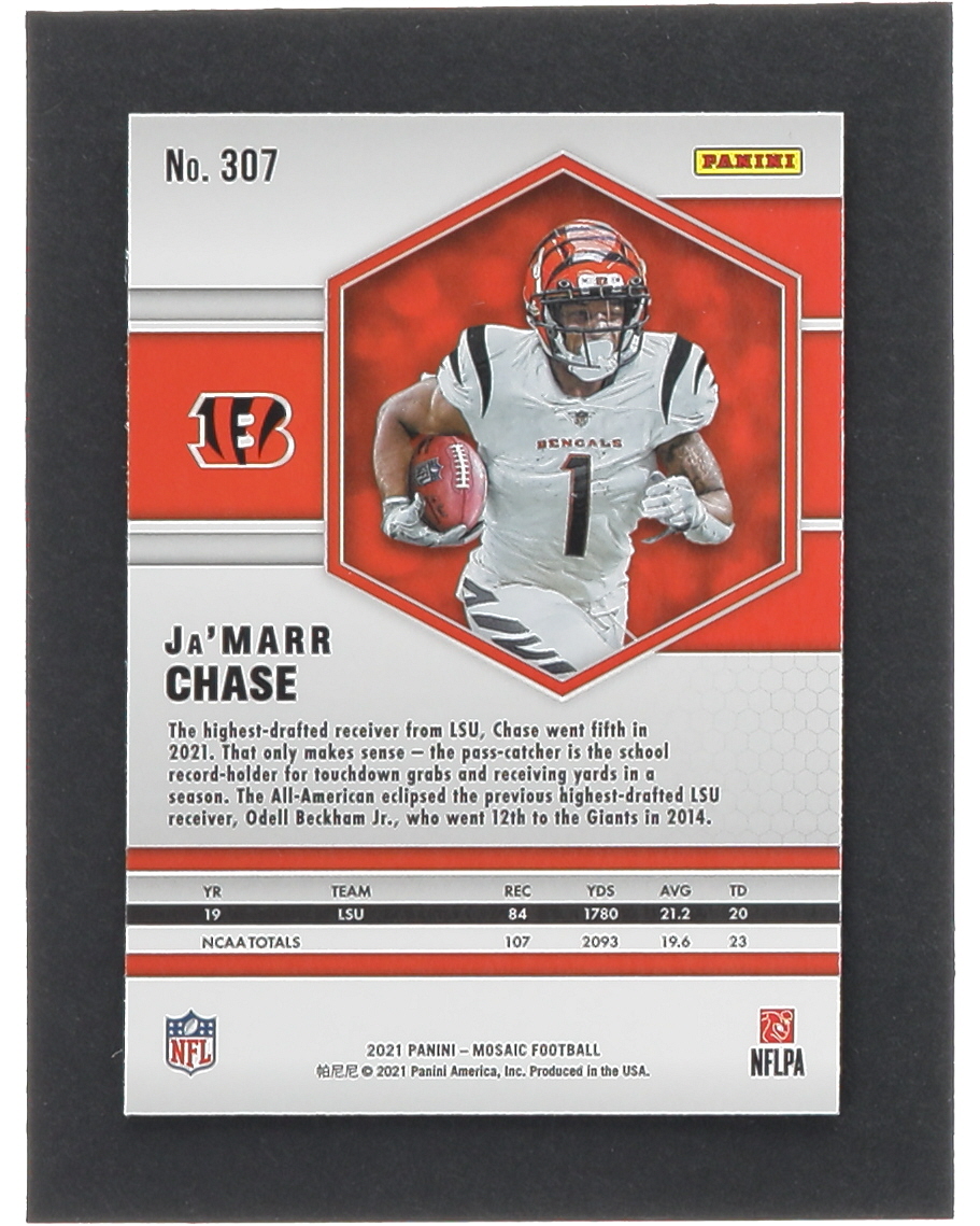 Ja'Marr Chase 2021 Panini Mosaic #307 RC at PristineAuction.com Ja'Marr Chase 2021 Panini Mosaic #307 RC at PristineAuction.com