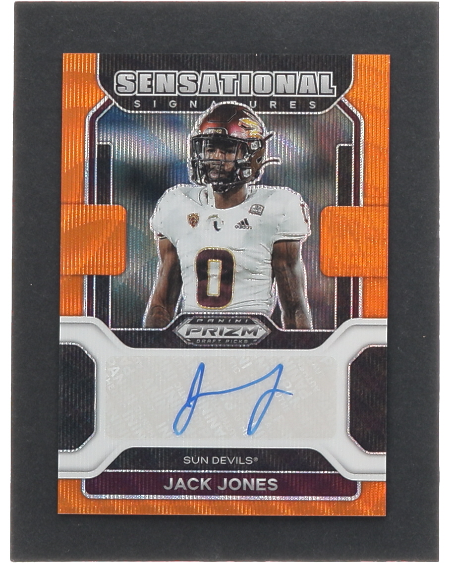 Jack Jones 2022 Panini Prizm Draft Picks Sensational Signatures Orange Wave #44 #35/75 RC at PristineAuction.com Jack Jones 2022 Panini Prizm Draft Picks Sensational Signatures Orange Wave #44 #35/75 RC at PristineAuction.com