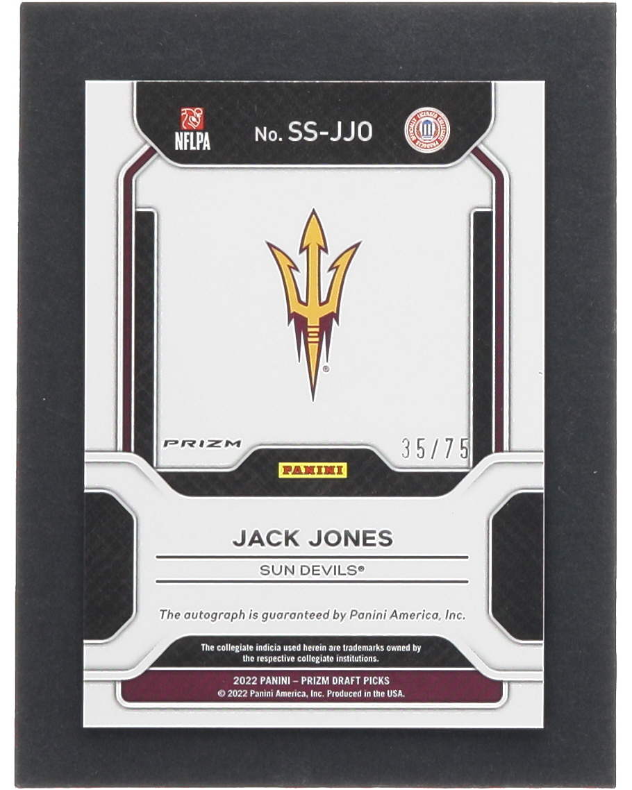 Jack Jones 2022 Panini Prizm Draft Picks Sensational Signatures Orange Wave #44 #35/75 RC at PristineAuction.com Jack Jones 2022 Panini Prizm Draft Picks Sensational Signatures Orange Wave #44 #35/75 RC at PristineAuction.com