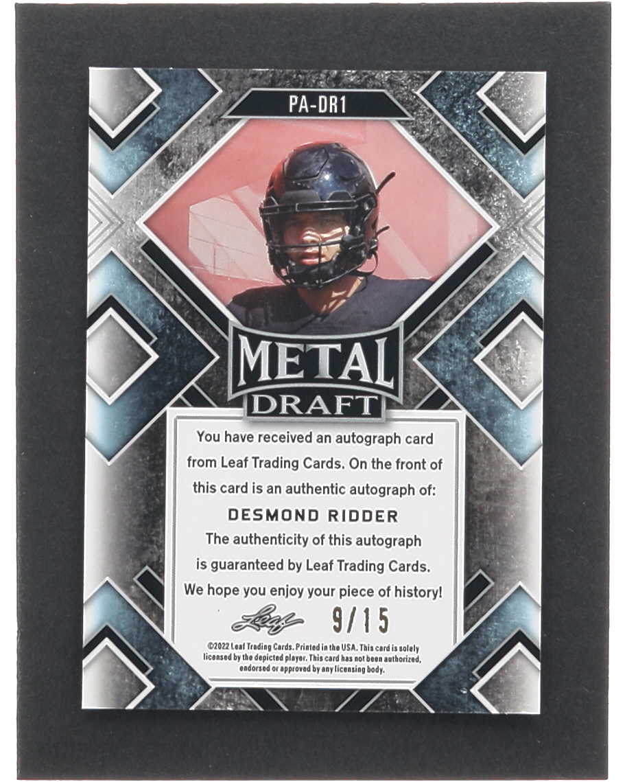 Desmond Ridder 2022 Leaf Metal Draft Portraits Wave Pink #PADR1 #09/15 RC at PristineAuction.com Desmond Ridder 2022 Leaf Metal Draft Portraits Wave Pink #PADR1 #09/15 RC at PristineAuction.com