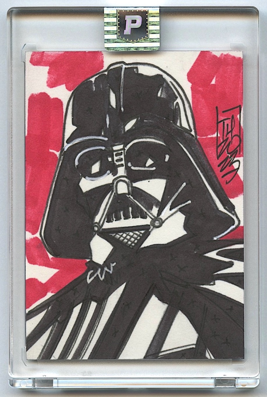 Darth Vader | Star Wars | Original Art Sketch Card by Tom Hodges (1/1 Original Art) at PristineAuction.com Darth Vader | Star Wars | Original Art Sketch Card by Tom Hodges (1/1 Original Art) at PristineAuction.com