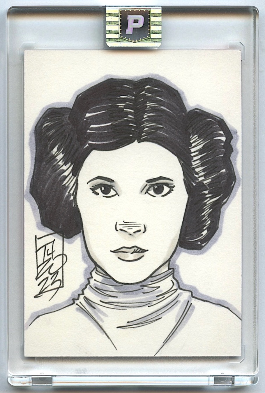 Princess Leia | Star Wars | Original Art Sketch Card by Tom Hodges (1/1 Original Art) at PristineAuction.com Princess Leia | Star Wars | Original Art Sketch Card by Tom Hodges (1/1 Original Art) at PristineAuction.com