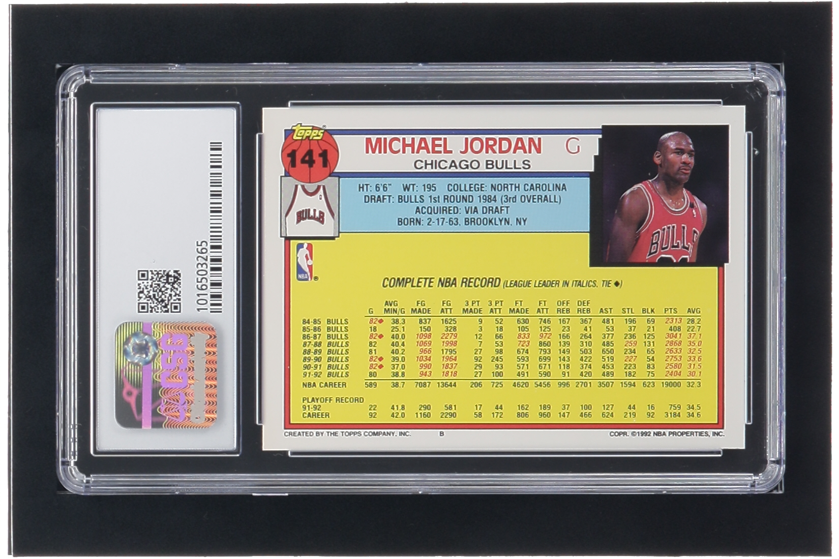 Michael Jordan 1992-93 Topps #141 (CSG 8.5) at PristineAuction.com Michael Jordan 1992-93 Topps #141 (CSG 8.5) at PristineAuction.com