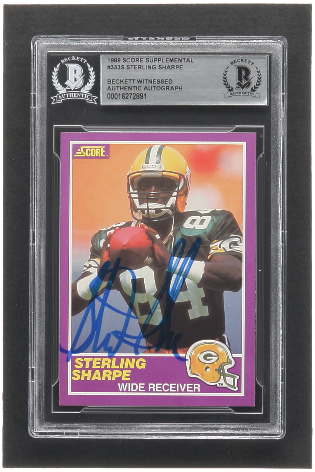Sterling Sharpe Signed 1989 Score Supplemental #333S RC (BGS) at PristineAuction.com Sterling Sharpe Signed 1989 Score Supplemental #333S RC (BGS) at PristineAuction.com