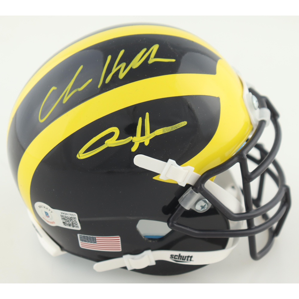 Aidan Hutchinson and Chris Hutchinson Signed Michigan Wolverines Mini