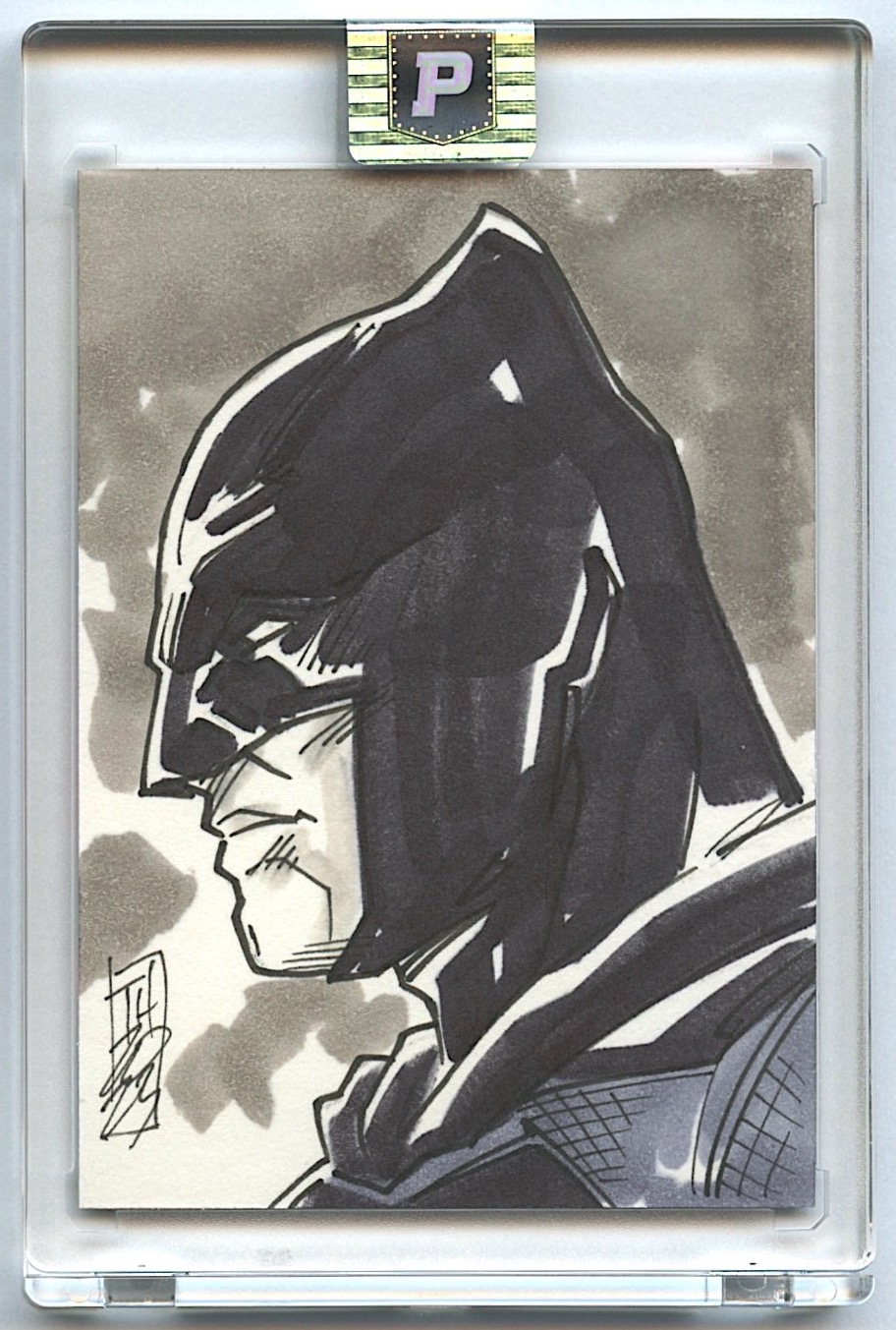 Batman | Ben Affleck | Original Art Sketch Card by Tom Hodges (1/1 Original Art) at PristineAuction.com Batman | Ben Affleck | Original Art Sketch Card by Tom Hodges (1/1 Original Art) at PristineAuction.com