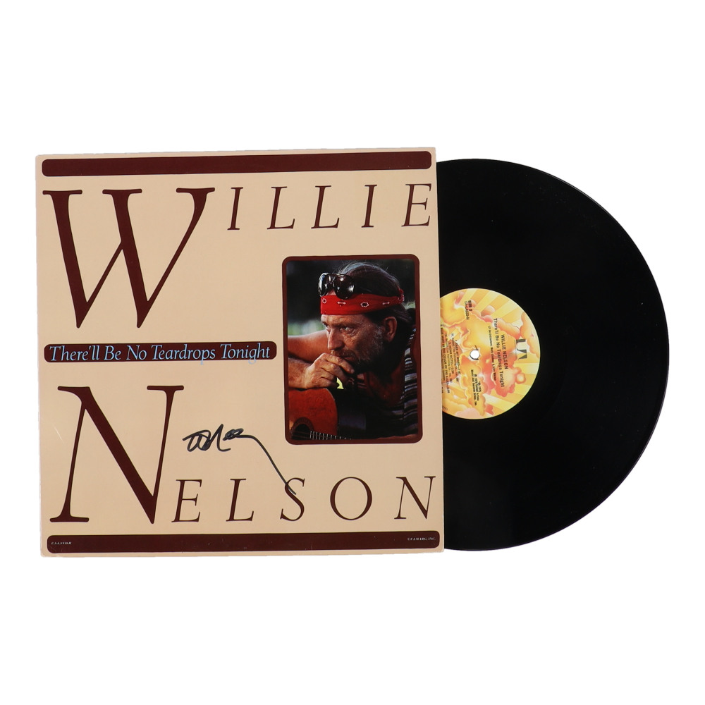 Willie Nelson Signed "There'll Be No Teardrops Tonight" Vinyl Album