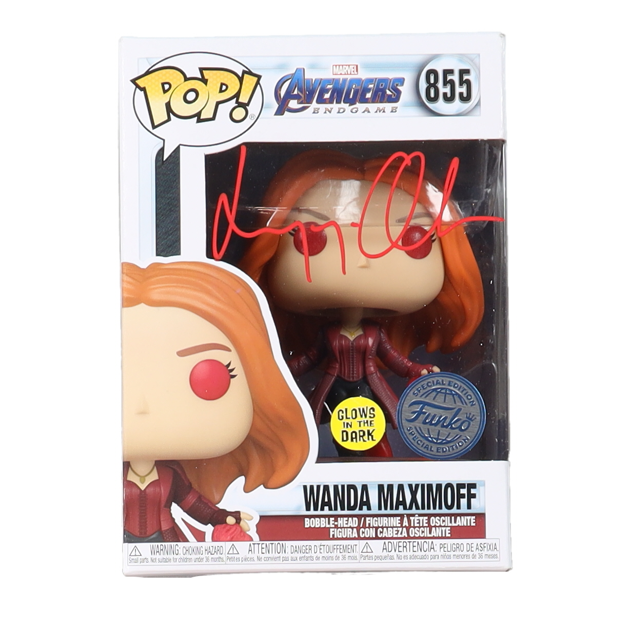 Elizabeth Olson Signed "Avengers Endgame" #855 Wanda Maximoff Funko Pop! Vinyl Figure (Beckett) at PristineAuction.com Elizabeth Olson Signed "Avengers Endgame" #855 Wanda Maximoff Funko Pop! Vinyl Figure (Beckett) at PristineAuction.com