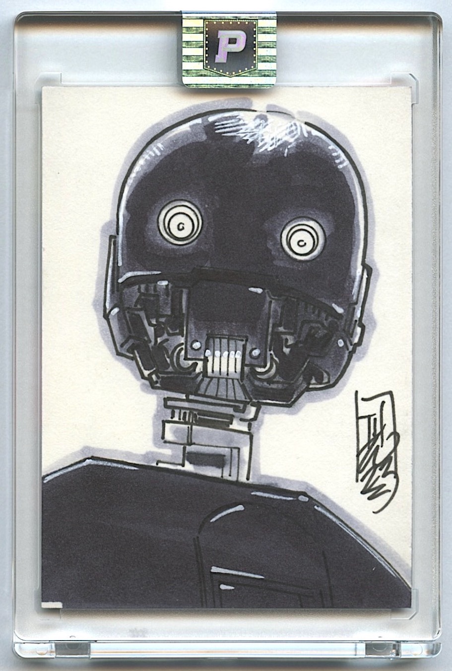 K-2SO | Star Wars | Original Art Sketch Card by Tom Hodges (1/1 Original Art) at PristineAuction.com K-2SO | Star Wars | Original Art Sketch Card by Tom Hodges (1/1 Original Art) at PristineAuction.com