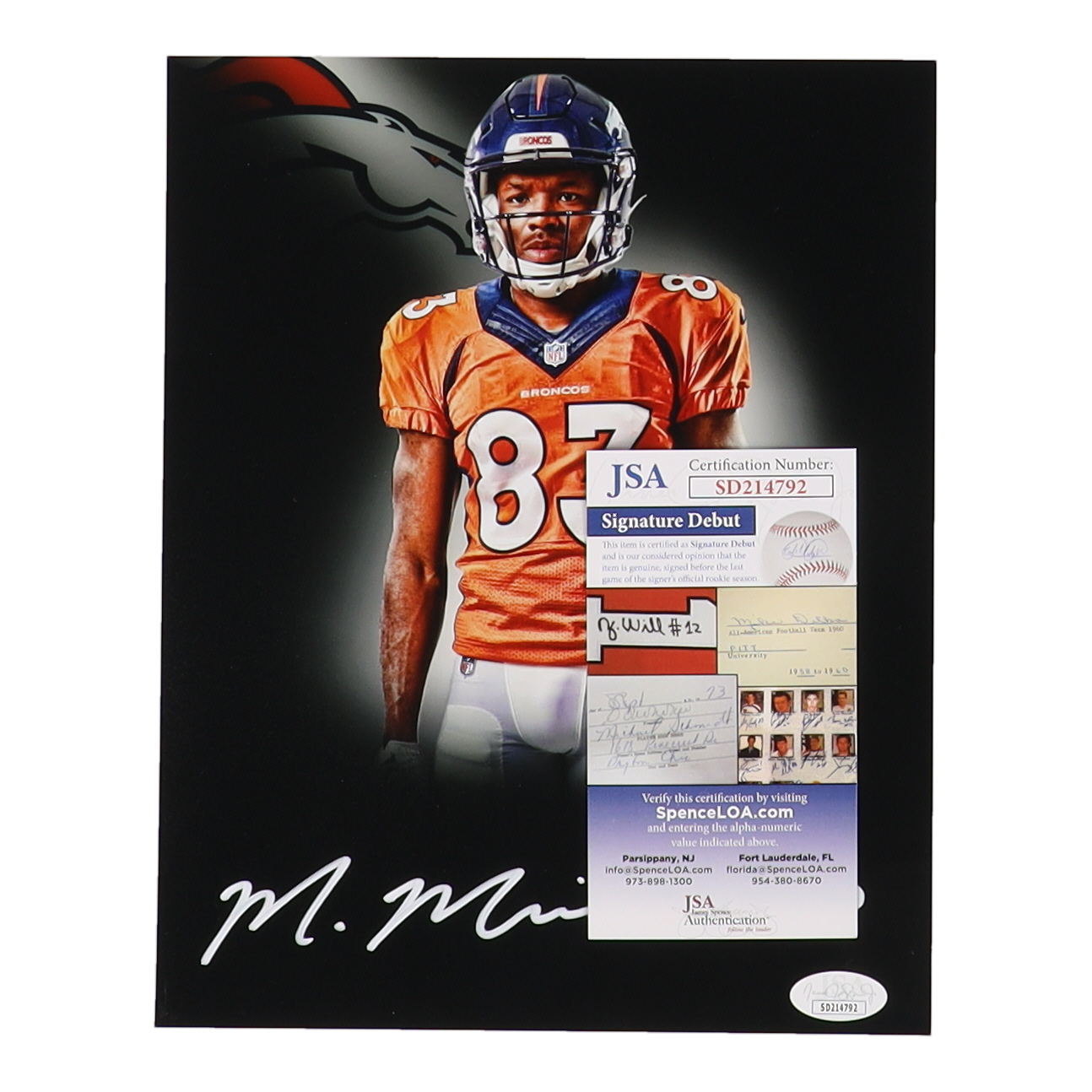 Marvin Mims Jr. Signed Broncos 8x10 Photo (JSA) at PristineAuction.com Marvin Mims Jr. Signed Broncos 8x10 Photo (JSA) at PristineAuction.com