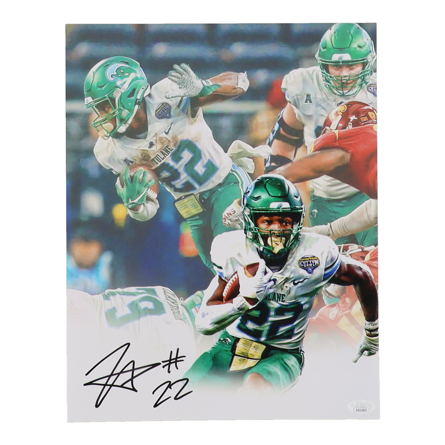 Tyjae Spears Signed Tulane Green Wave 11x14 Photo (JSA) at PristineAuction.com Tyjae Spears Signed Tulane Green Wave 11x14 Photo (JSA) at PristineAuction.com