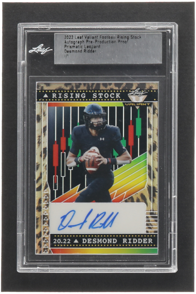Desmond Ridder 2022 Leaf Valiant Rising Stock Prismatic Leopard Pre ...