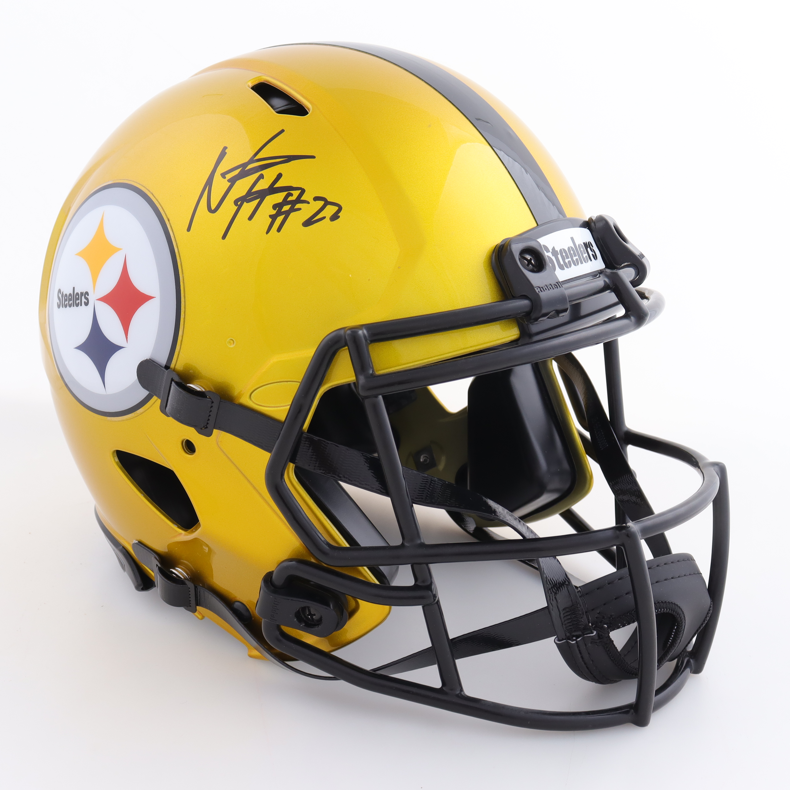 Najee Harris Signed Steelers Full-Size Authentic On-Field Flash Alternate Speed Helmet (Fanatics) at PristineAuction.com Najee Harris Signed Steelers Full-Size Authentic On-Field Flash Alternate Speed Helmet (Fanatics) at PristineAuction.com