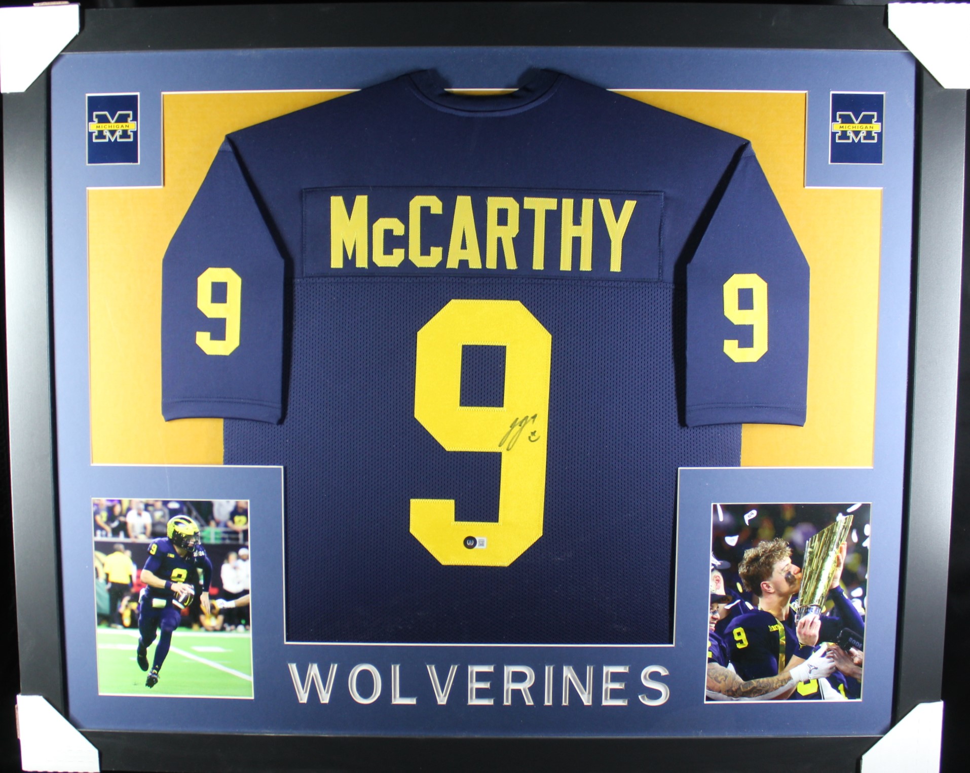 J. J. McCarthy Signed Custom Framed Jersey Display (Beckett) at PristineAuction.com J. J. McCarthy Signed Custom Framed Jersey Display (Beckett) at PristineAuction.com