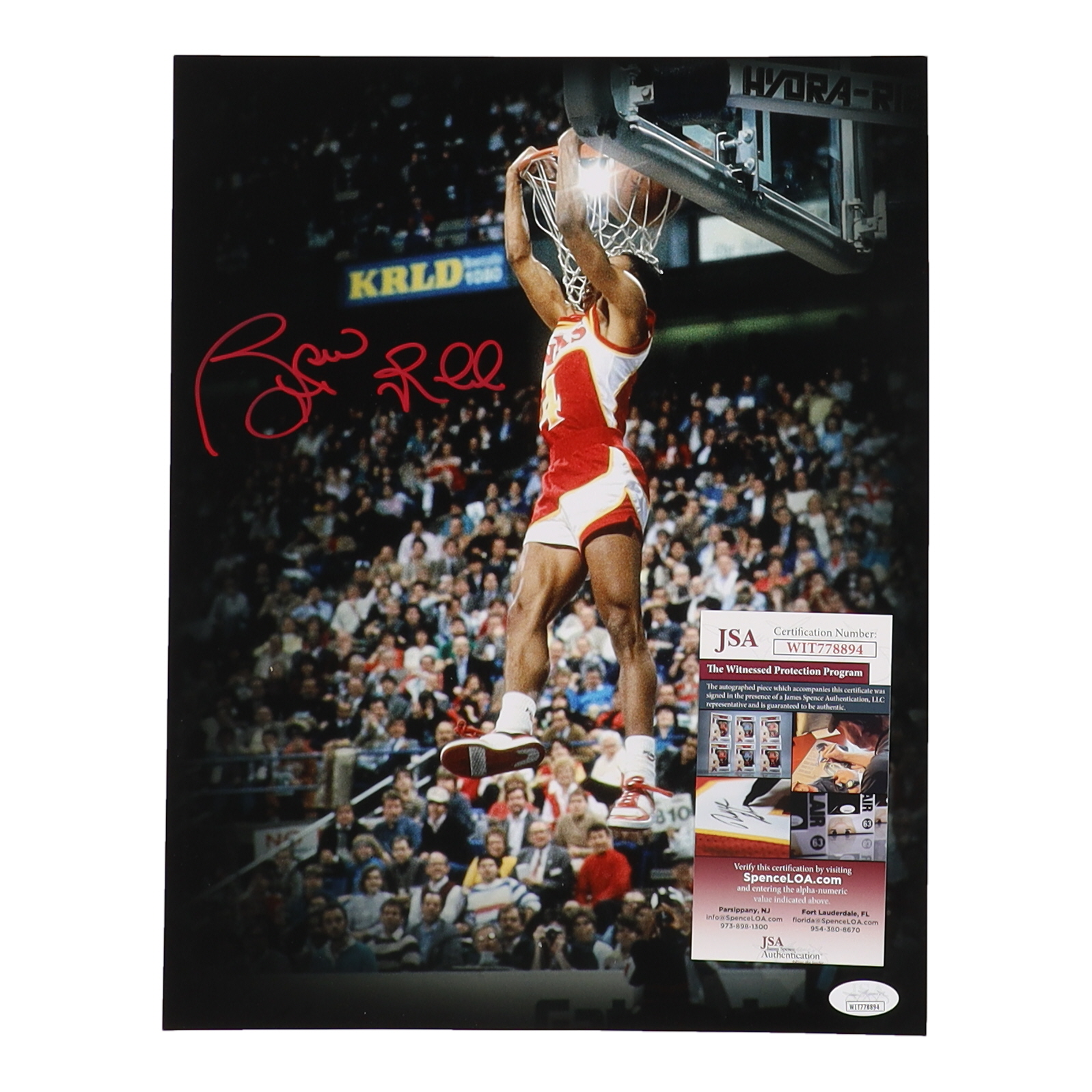 Spud Webb Signed Hawks 11x14 Photo (JSA) at PristineAuction.com Spud Webb Signed Hawks 11x14 Photo (JSA) at PristineAuction.com