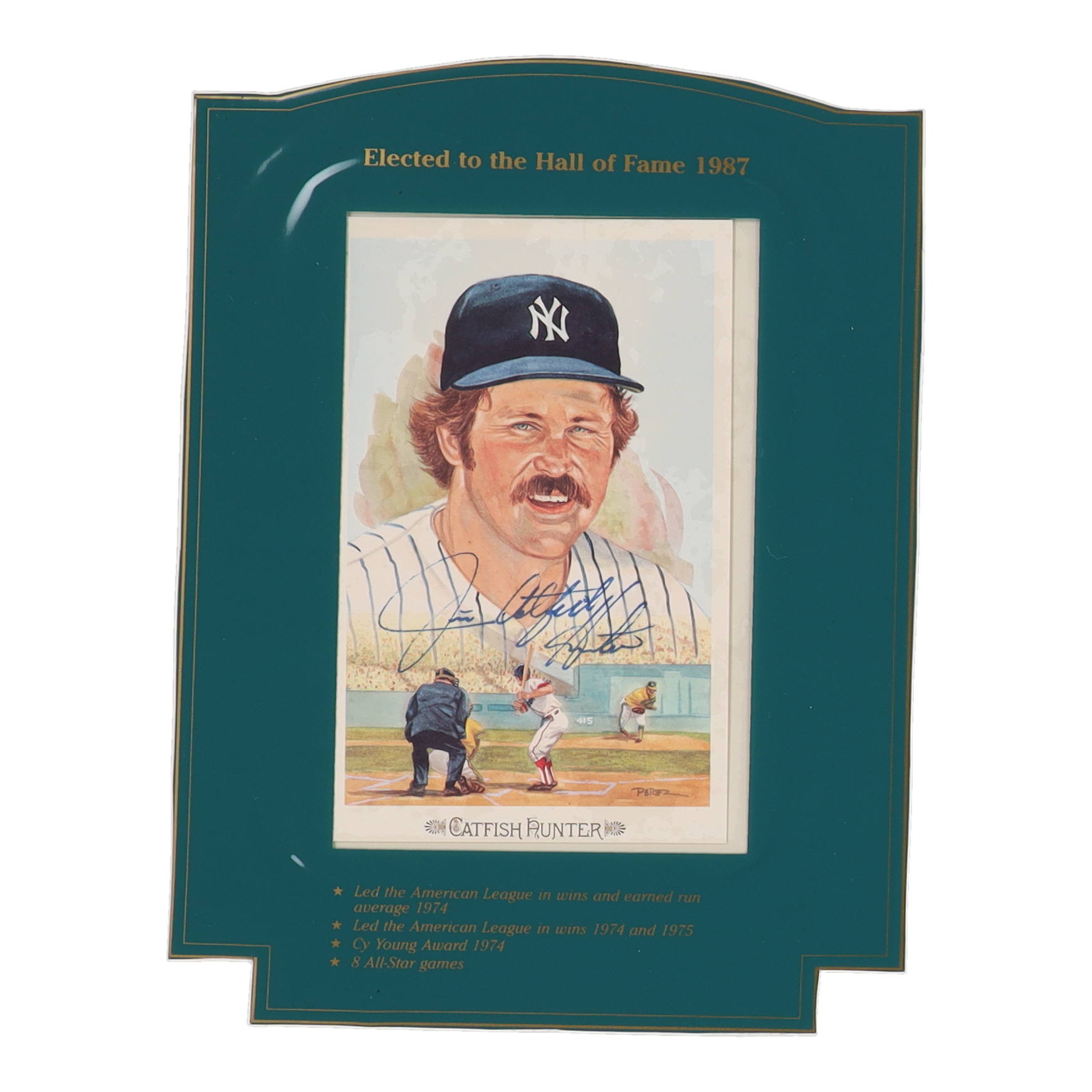 Jim "Catfish" Hunter Signed 1989 Perez-Steele Celebration Postcards #18 (Beckett) at PristineAuction.com Jim "Catfish" Hunter Signed 1989 Perez-Steele Celebration Postcards #18 (Beckett) at PristineAuction.com