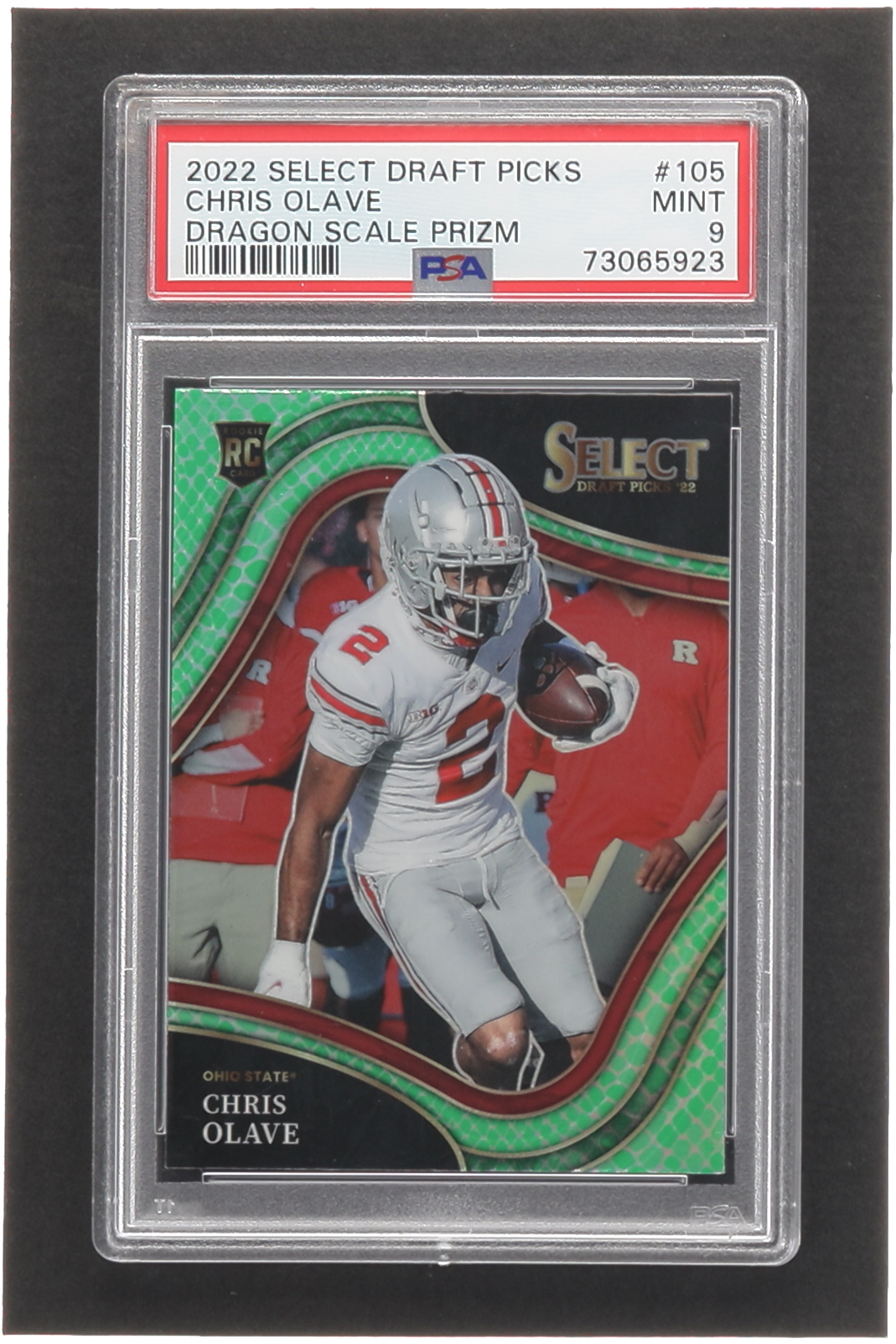 Chris Olave 2022 Select Draft Picks Prizms Dragon Scale #105 RC (PSA 9) at PristineAuction.com Chris Olave 2022 Select Draft Picks Prizms Dragon Scale #105 RC (PSA 9) at PristineAuction.com