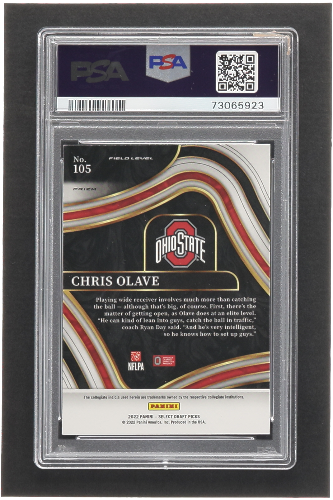 Chris Olave 2022 Select Draft Picks Prizms Dragon Scale #105 RC (PSA 9) at PristineAuction.com Chris Olave 2022 Select Draft Picks Prizms Dragon Scale #105 RC (PSA 9) at PristineAuction.com