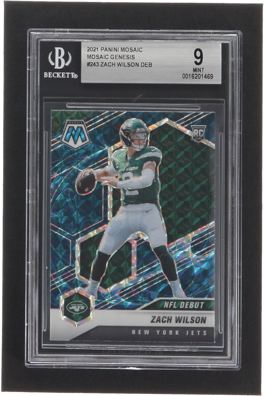 Zach Wilson 2021 Panini Mosaic Mosaic Genesis #243 DEB RC (BGS 9) at PristineAuction.com Zach Wilson 2021 Panini Mosaic Mosaic Genesis #243 DEB RC (BGS 9) at PristineAuction.com
