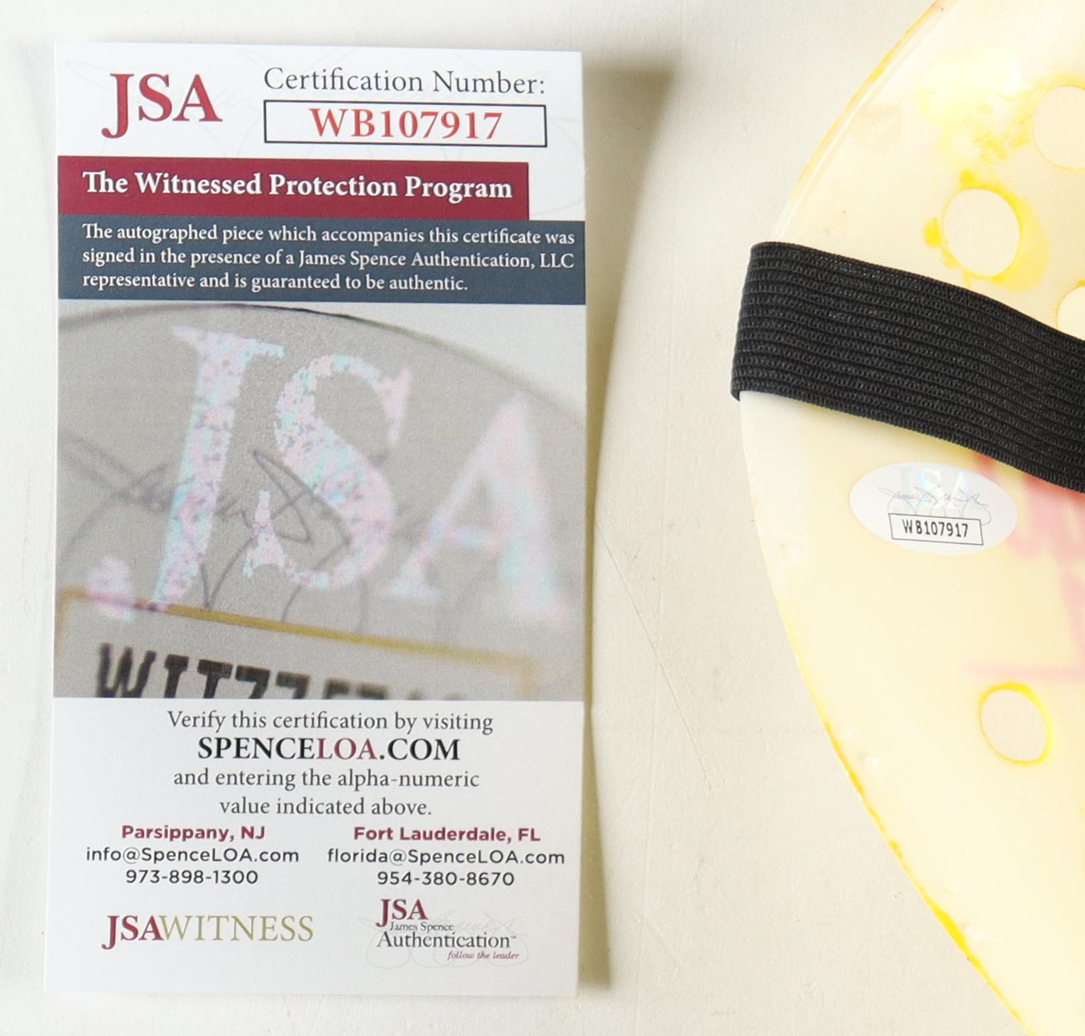 Ari Lehman Signed "Friday the 13th" Mask Inscribed "1st F****** Jason!" & "Jason 1" (JSA) at PristineAuction.com Ari Lehman Signed "Friday the 13th" Mask Inscribed "1st F****** Jason!" & "Jason 1" (JSA) at PristineAuction.com